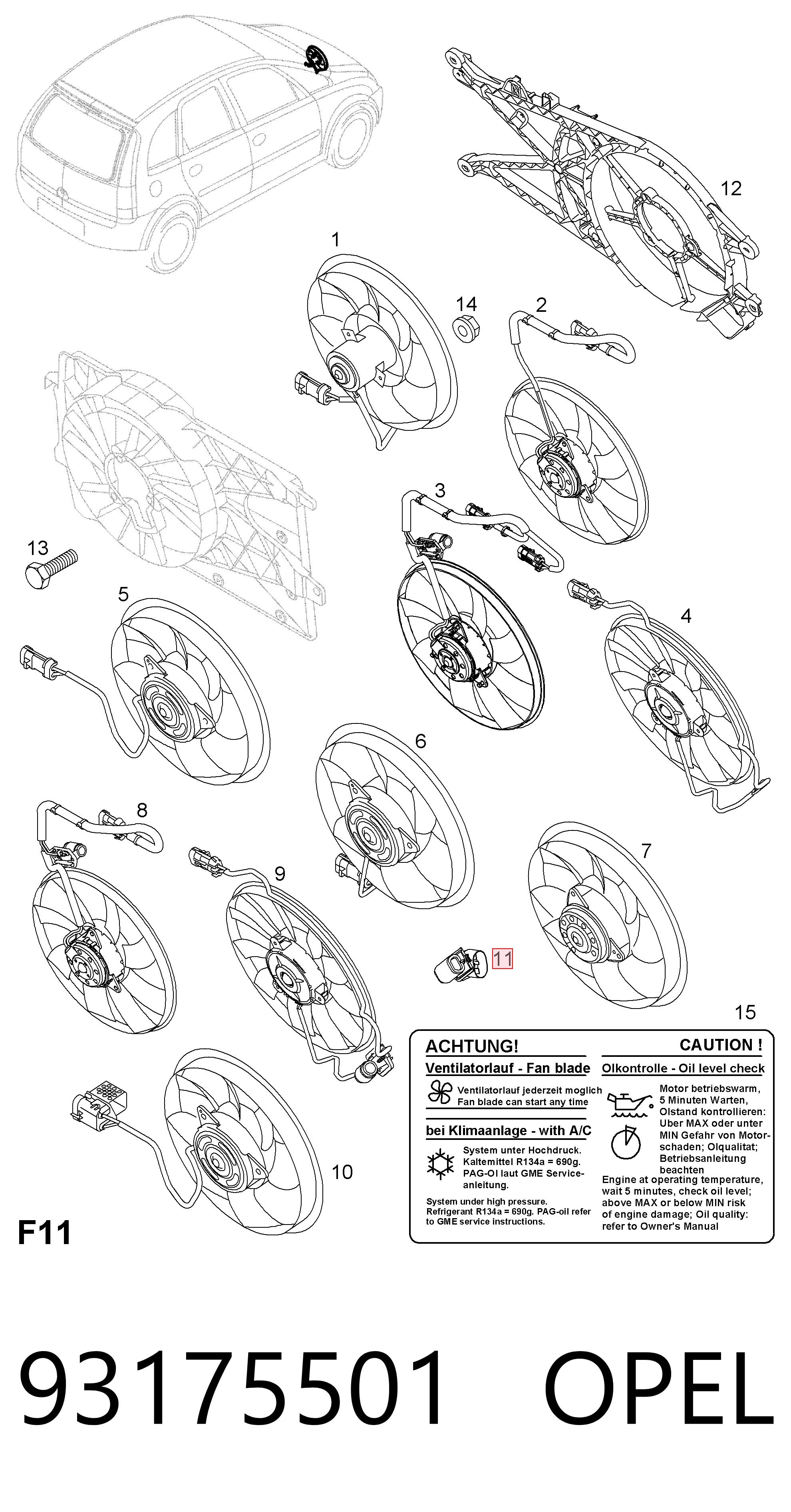 93175501 Opel Регулятор оборотов вентилятора охлаждения (блок управления)
