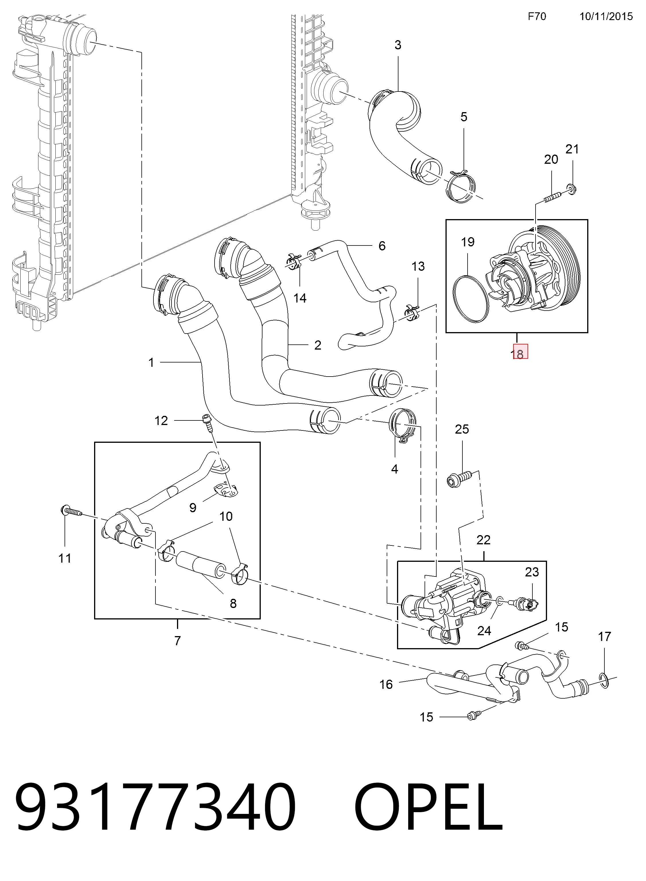 93177340 Opel Насос водяной