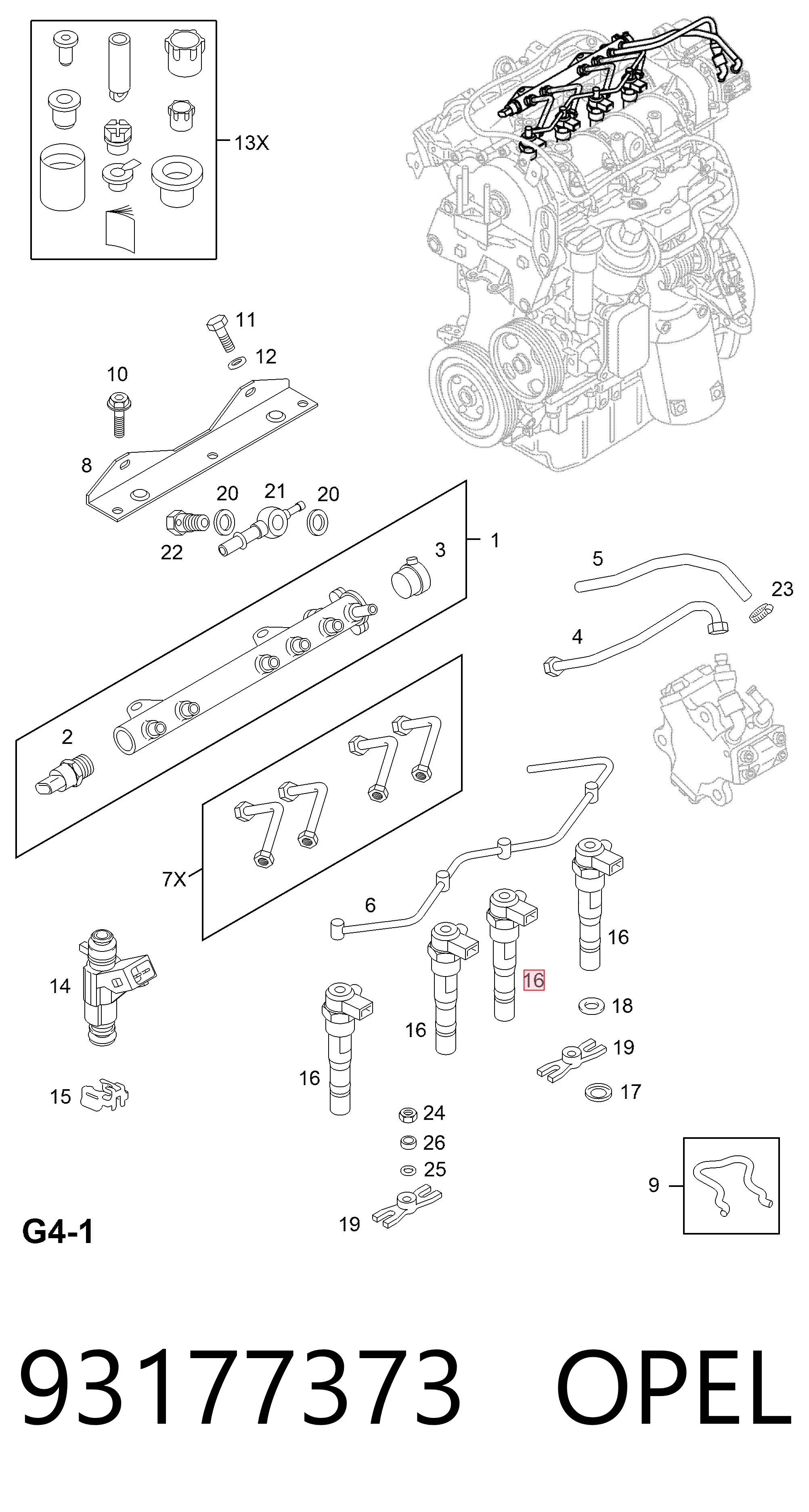 93177373 Opel Топливные форсунки