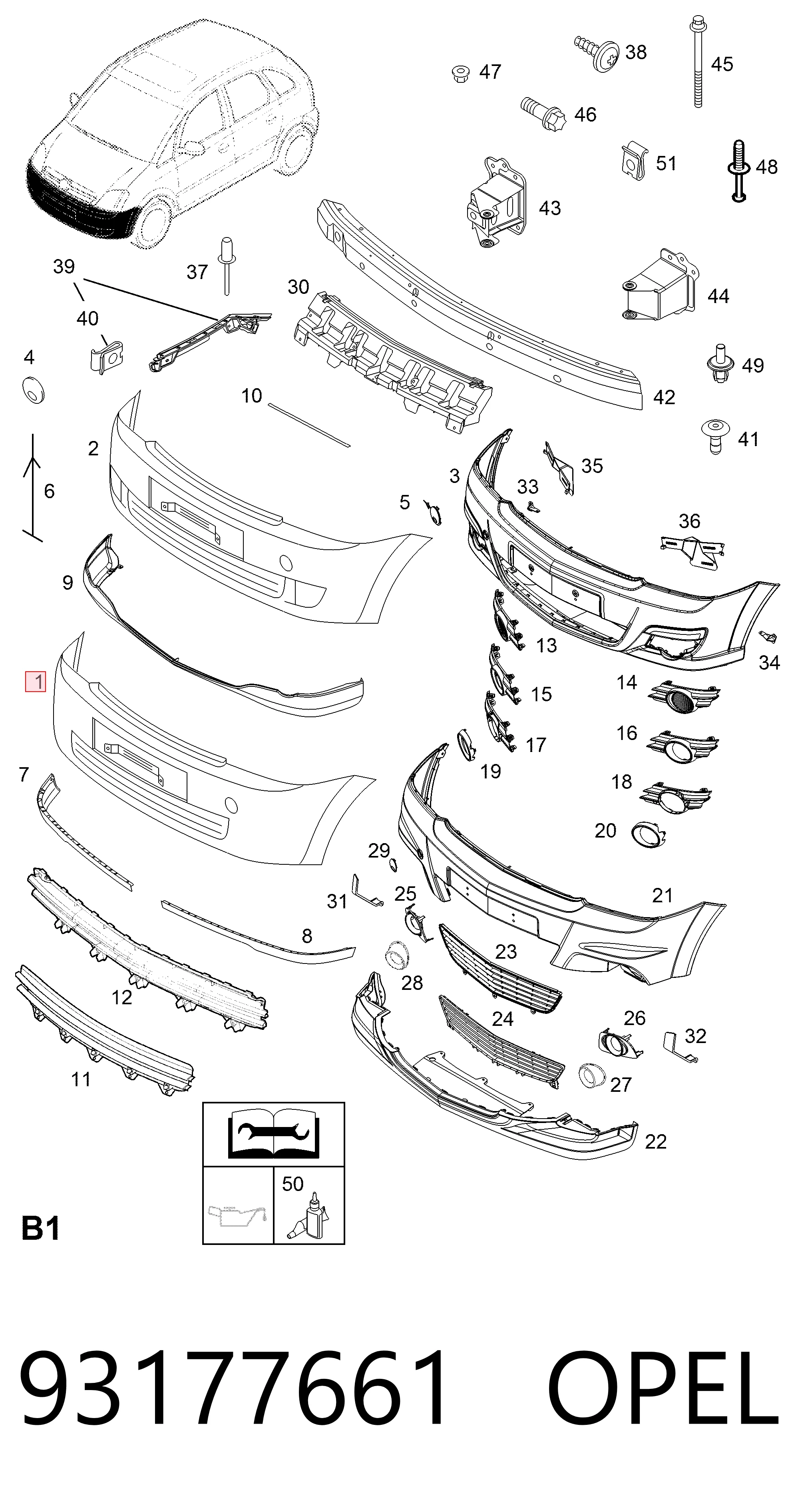 Купить 1400296 General Motors Буфер (бампер) передний