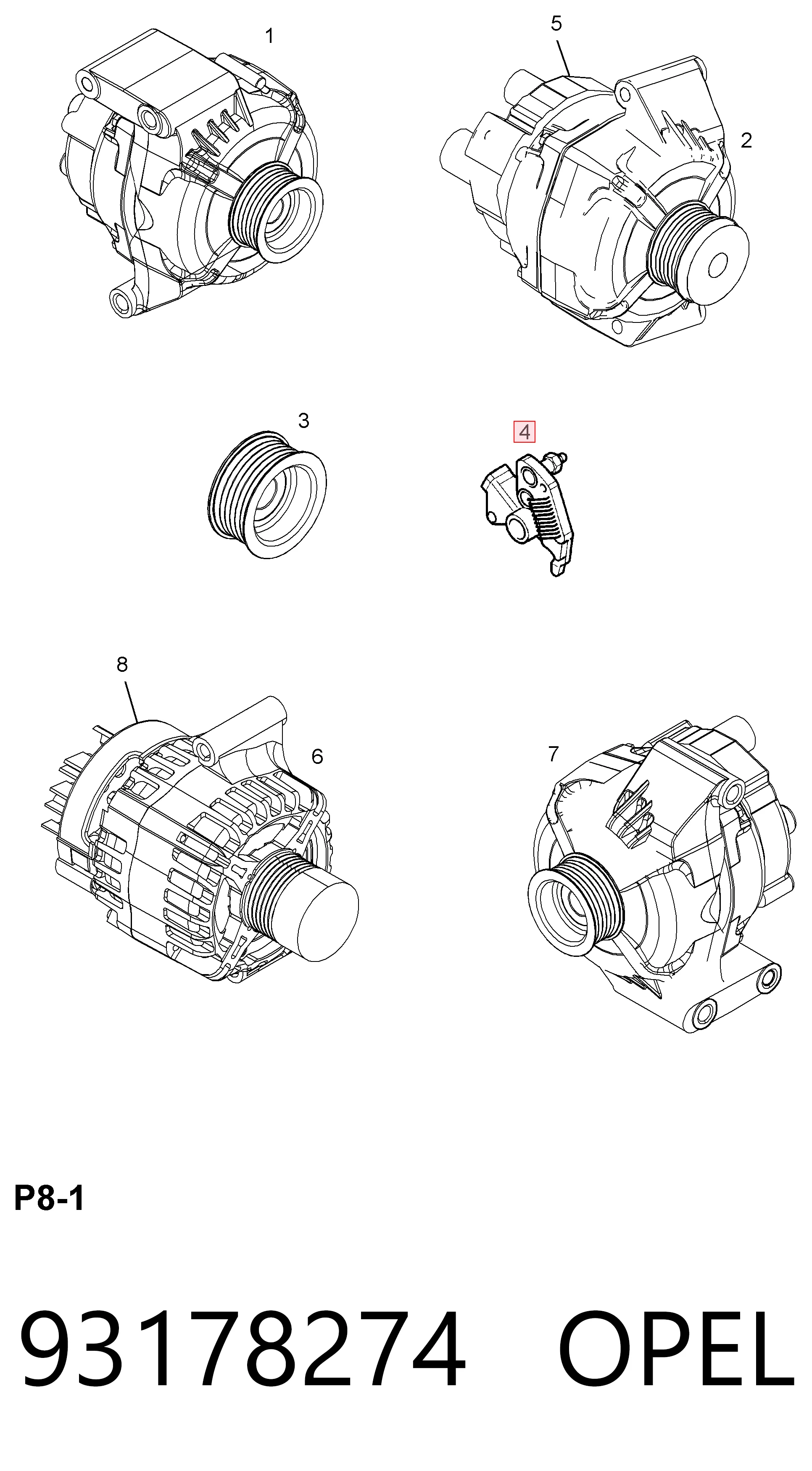 93178274 General Motors Реле-регулятор напряжения