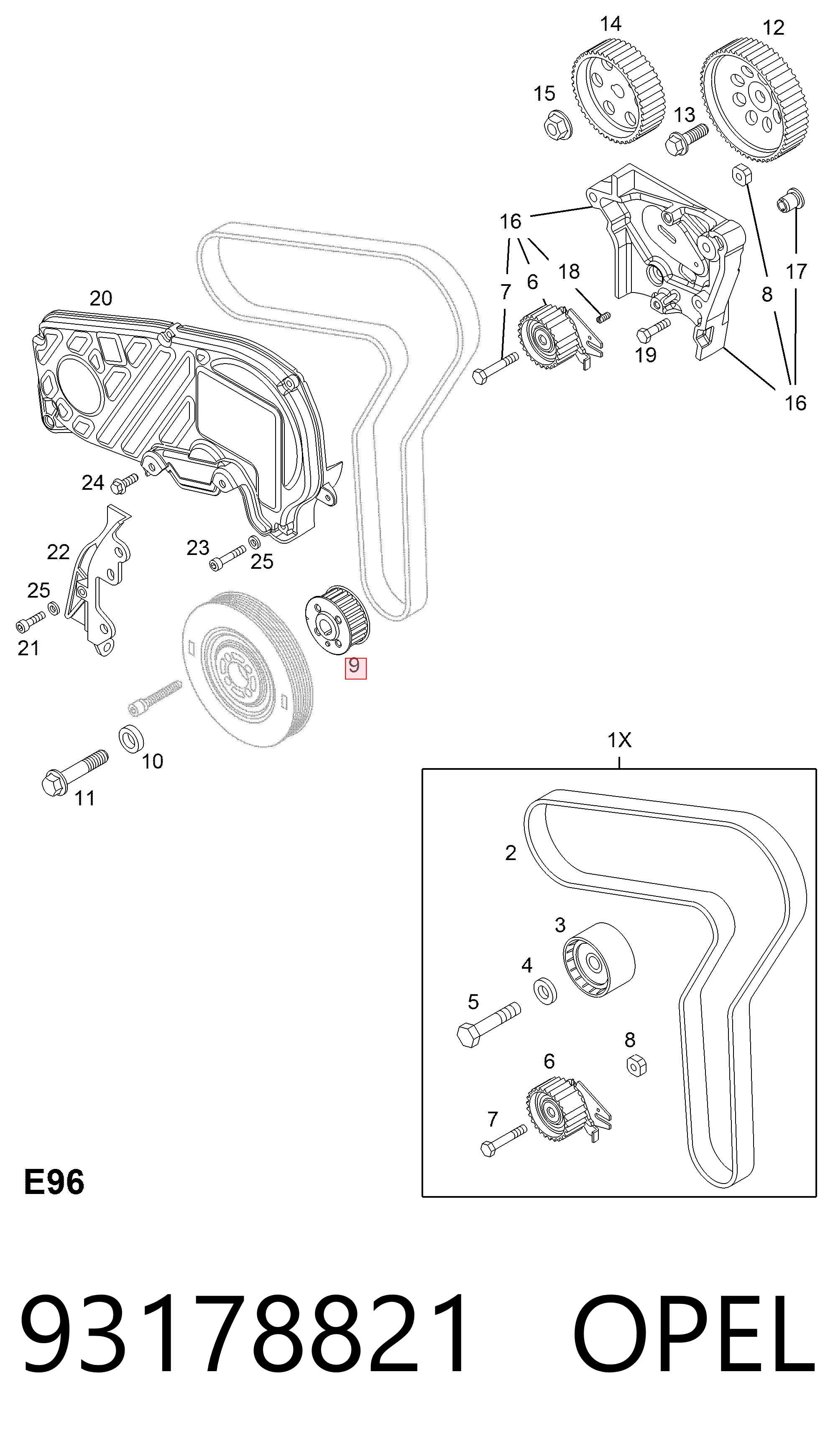 Звездочка привода коленвала 93178821 Ford