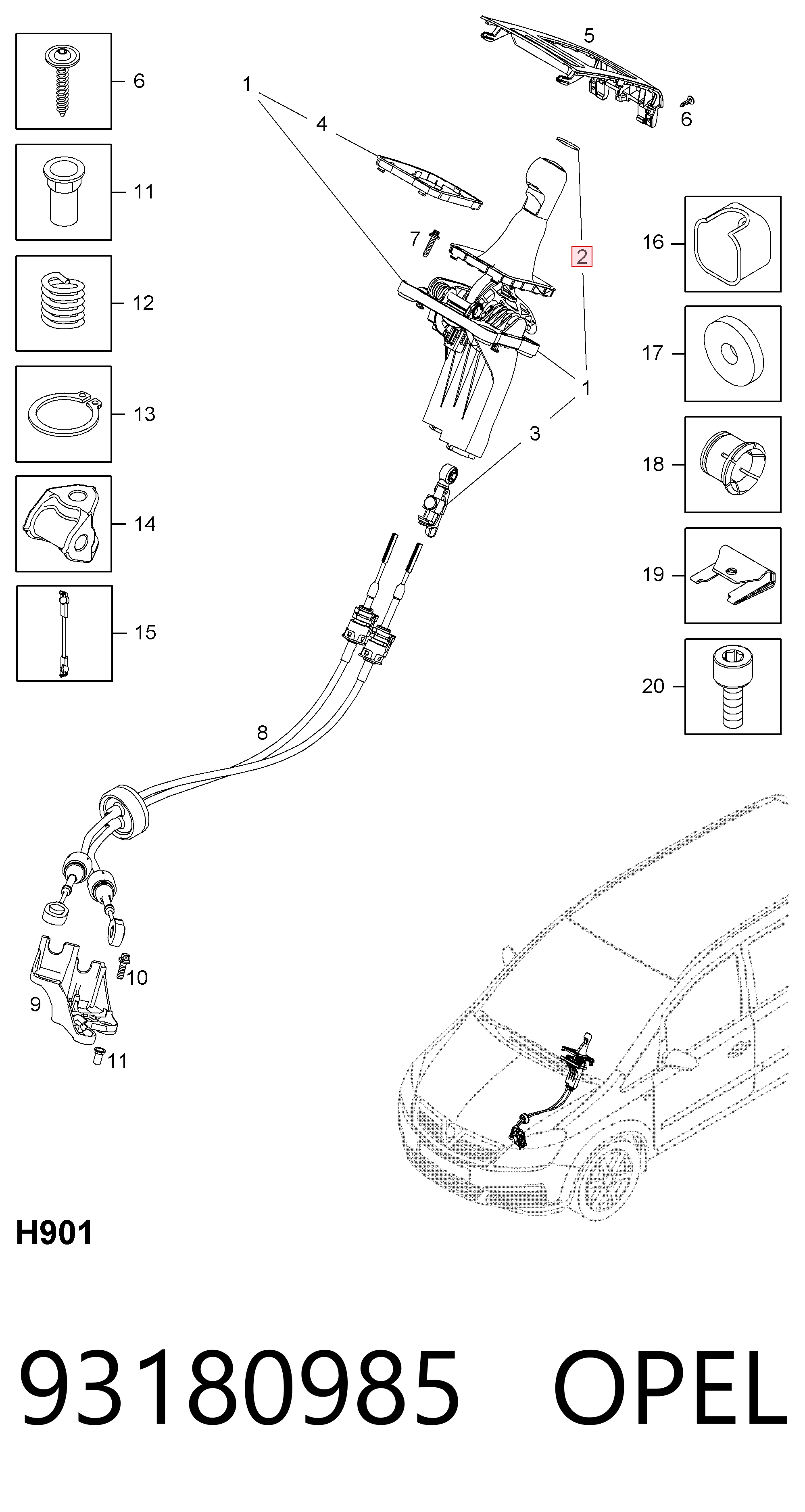 93180985 General Motors Эмблема рукоятки переключения КПП