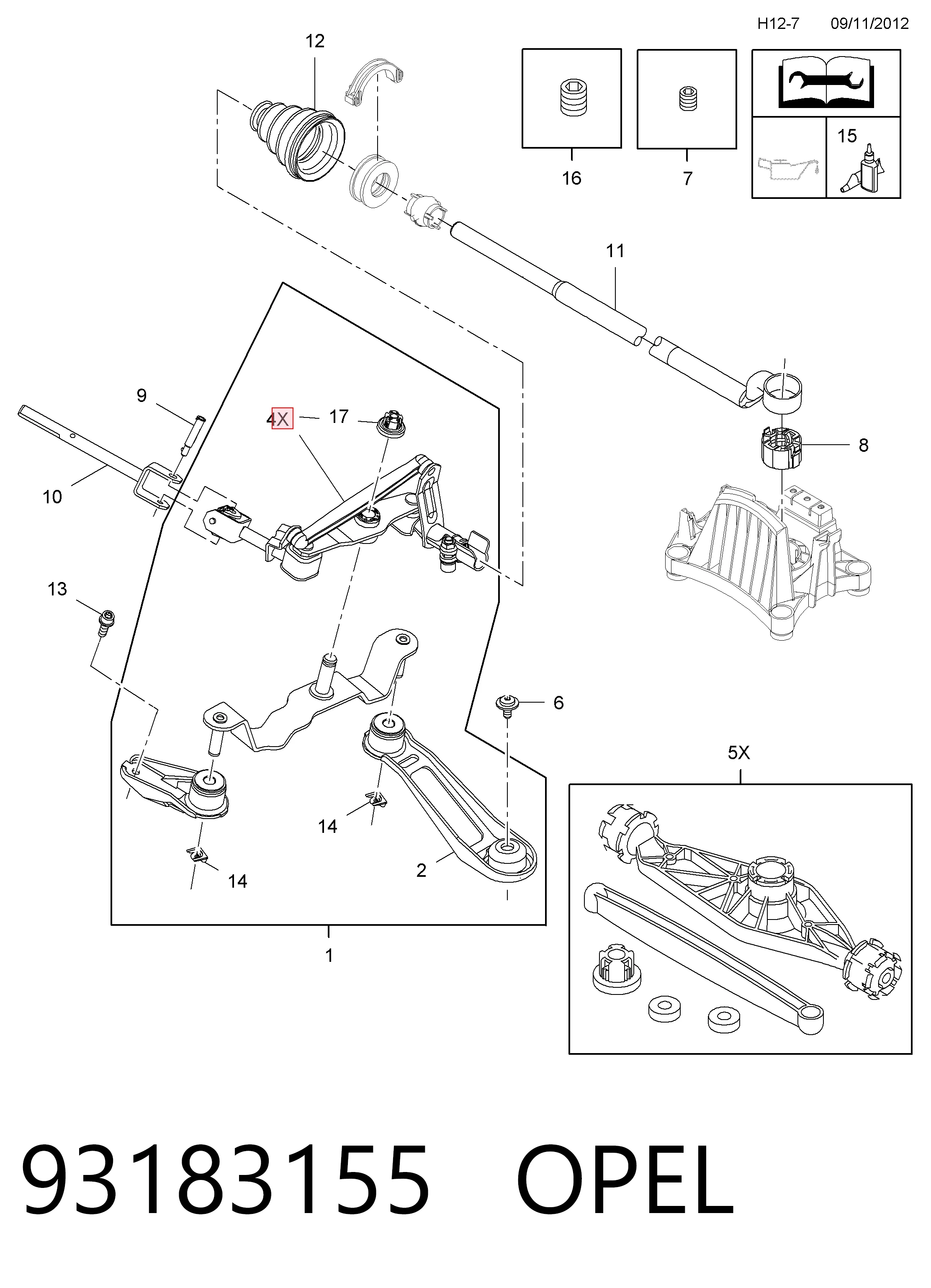 93183155 Opel Кронштейн кулисы КПП