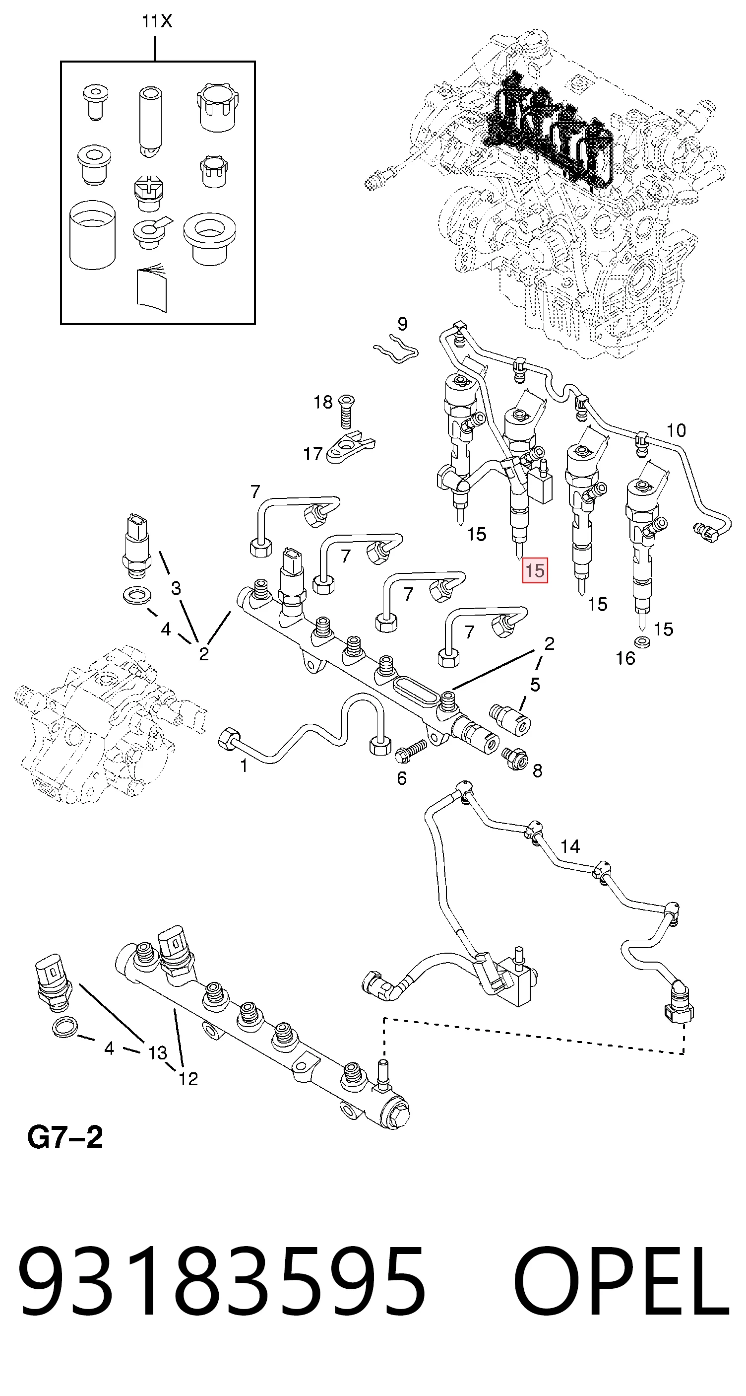 93183595 Opel Топливные форсунки