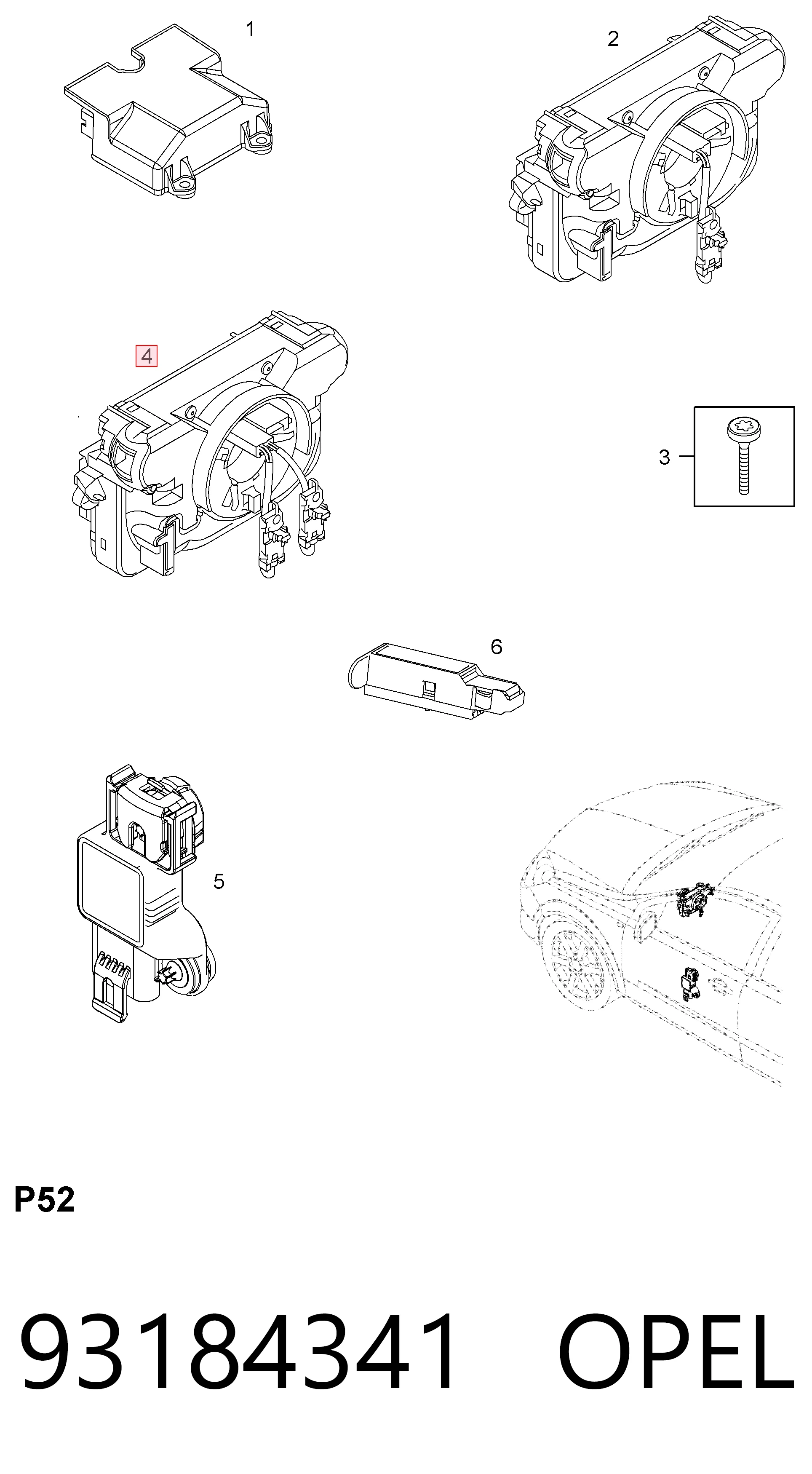 Кольцо подушки безопасности на Opel Astra H L35