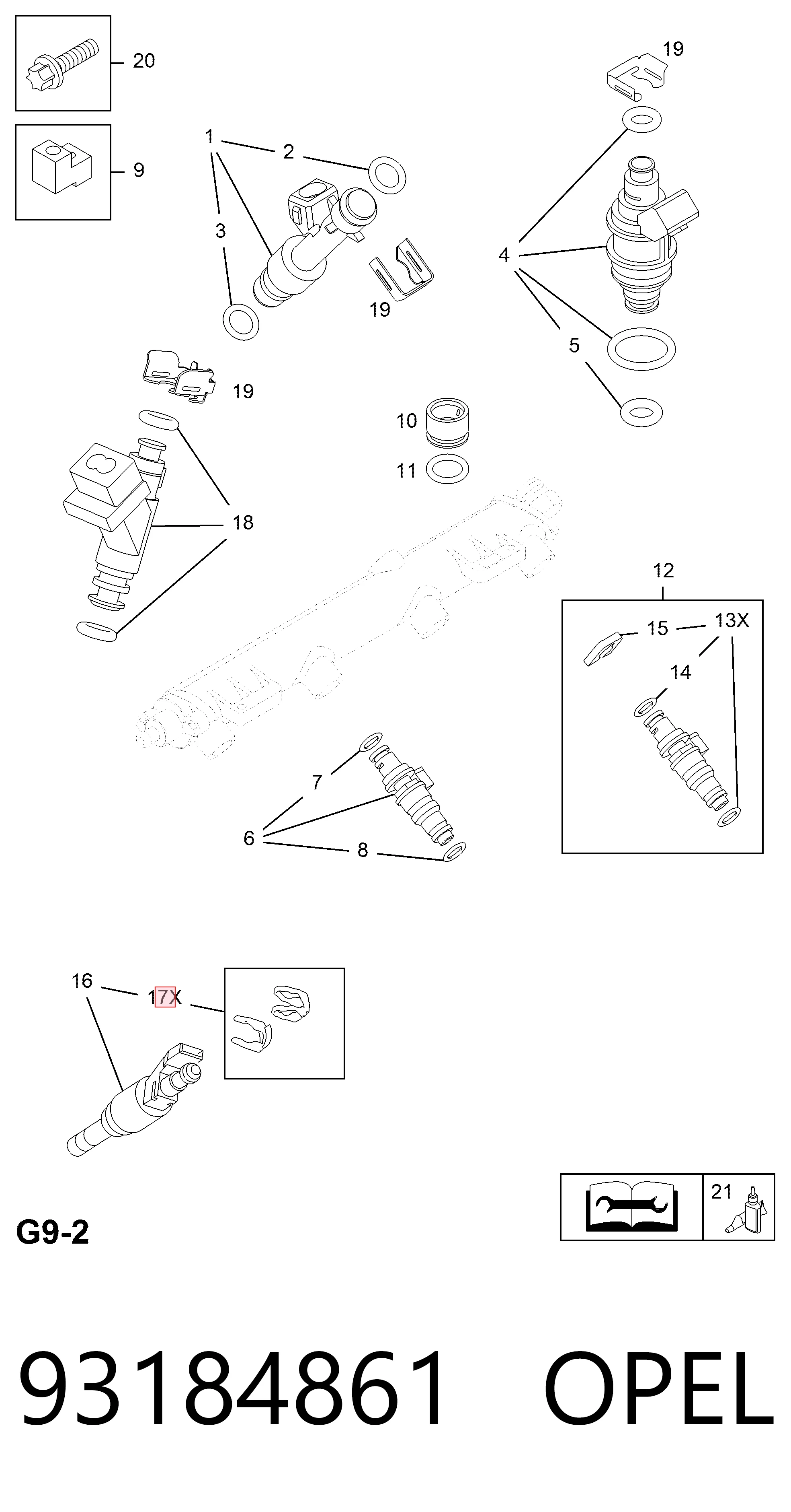 93184861 Opel Ремкомплект насос-форсунки