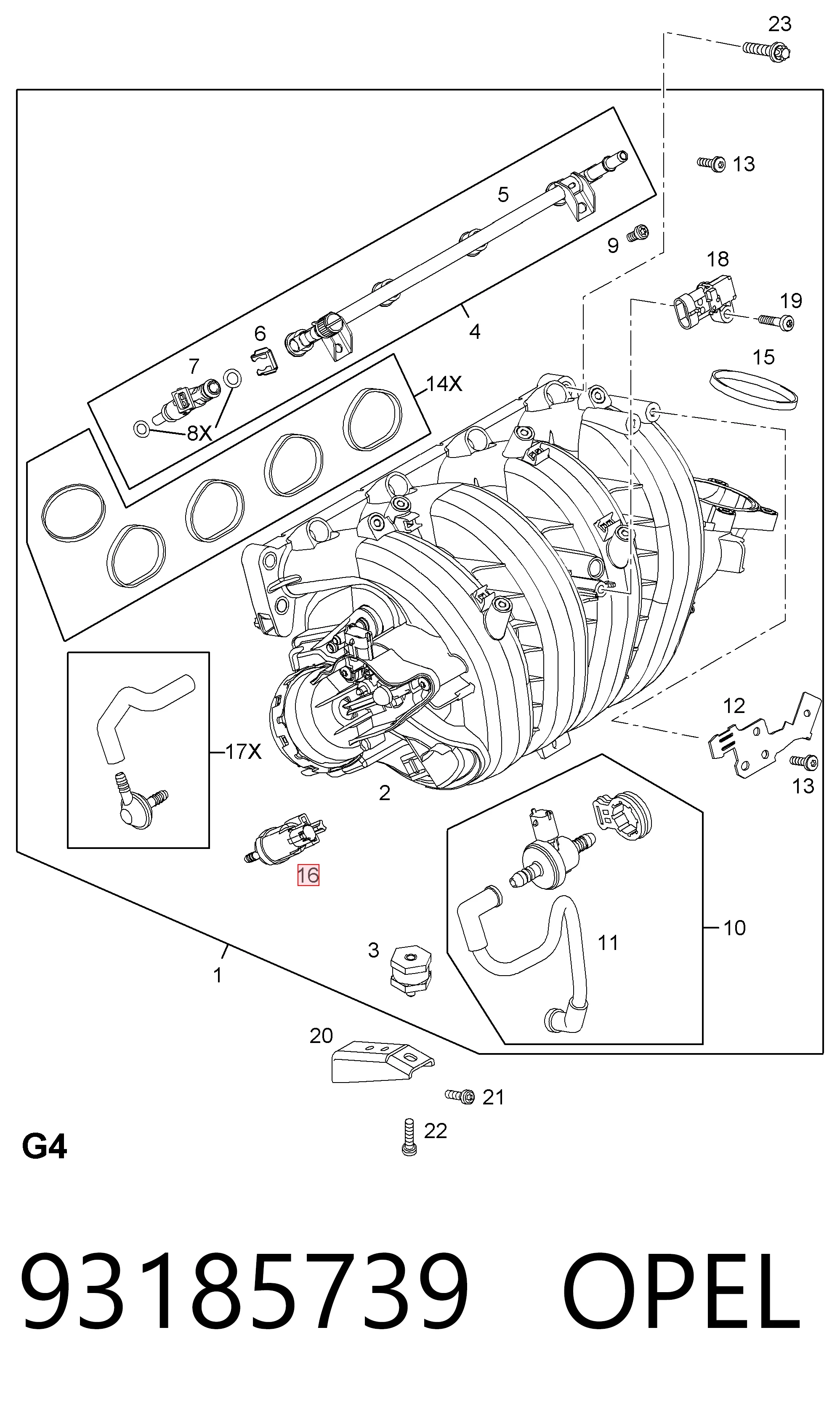 93185739 Opel Соленоид давления наддува