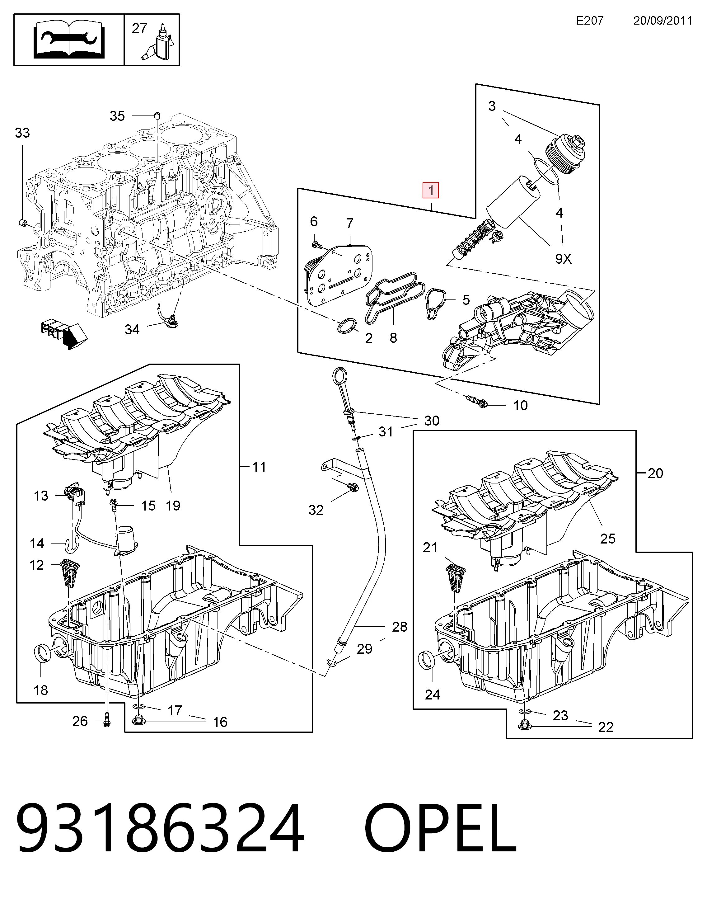 93186324 Opel Корпус маслофильтра