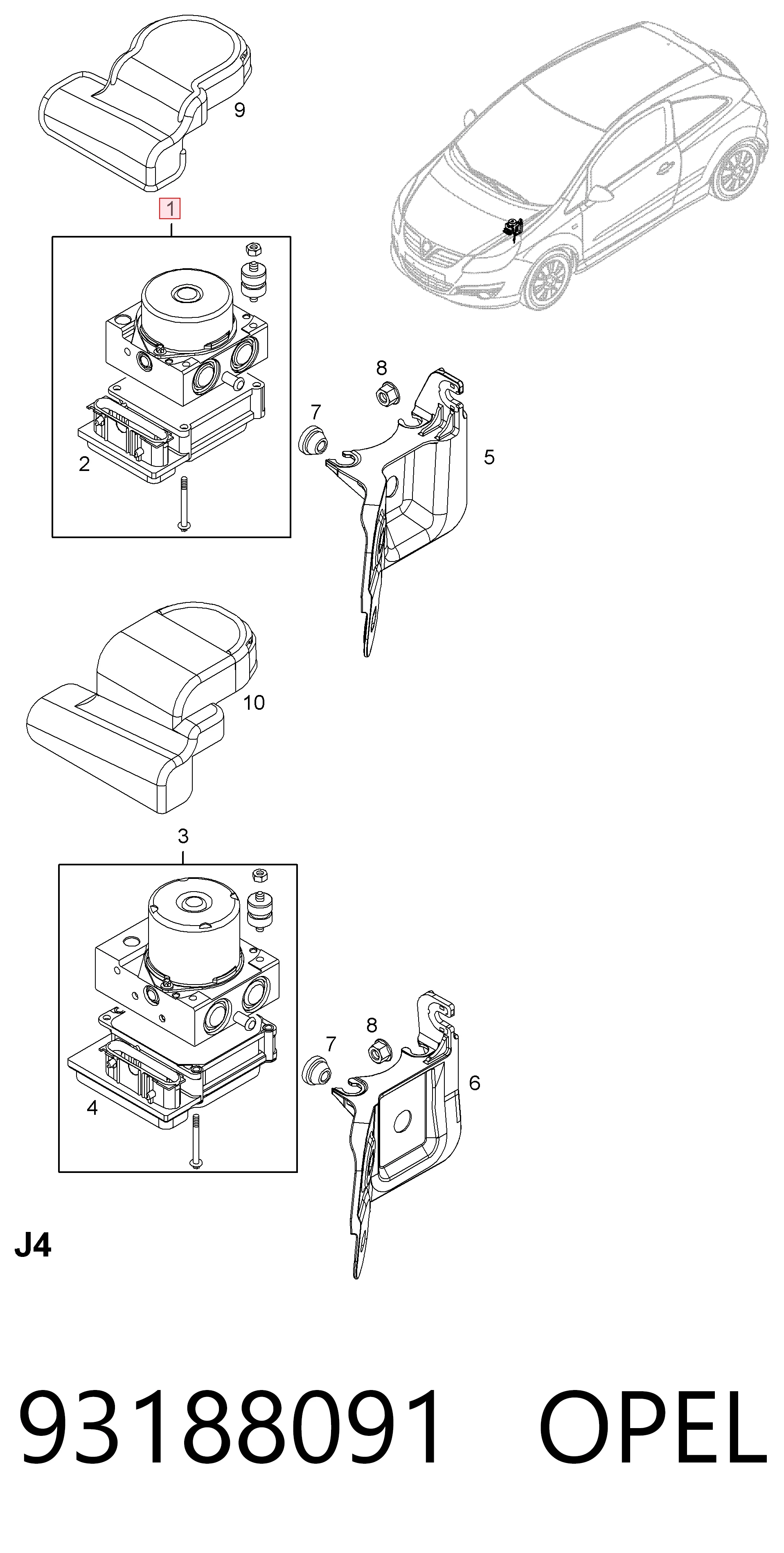 Купить 93188091 Peugeot/Citroen Блок управления ABS