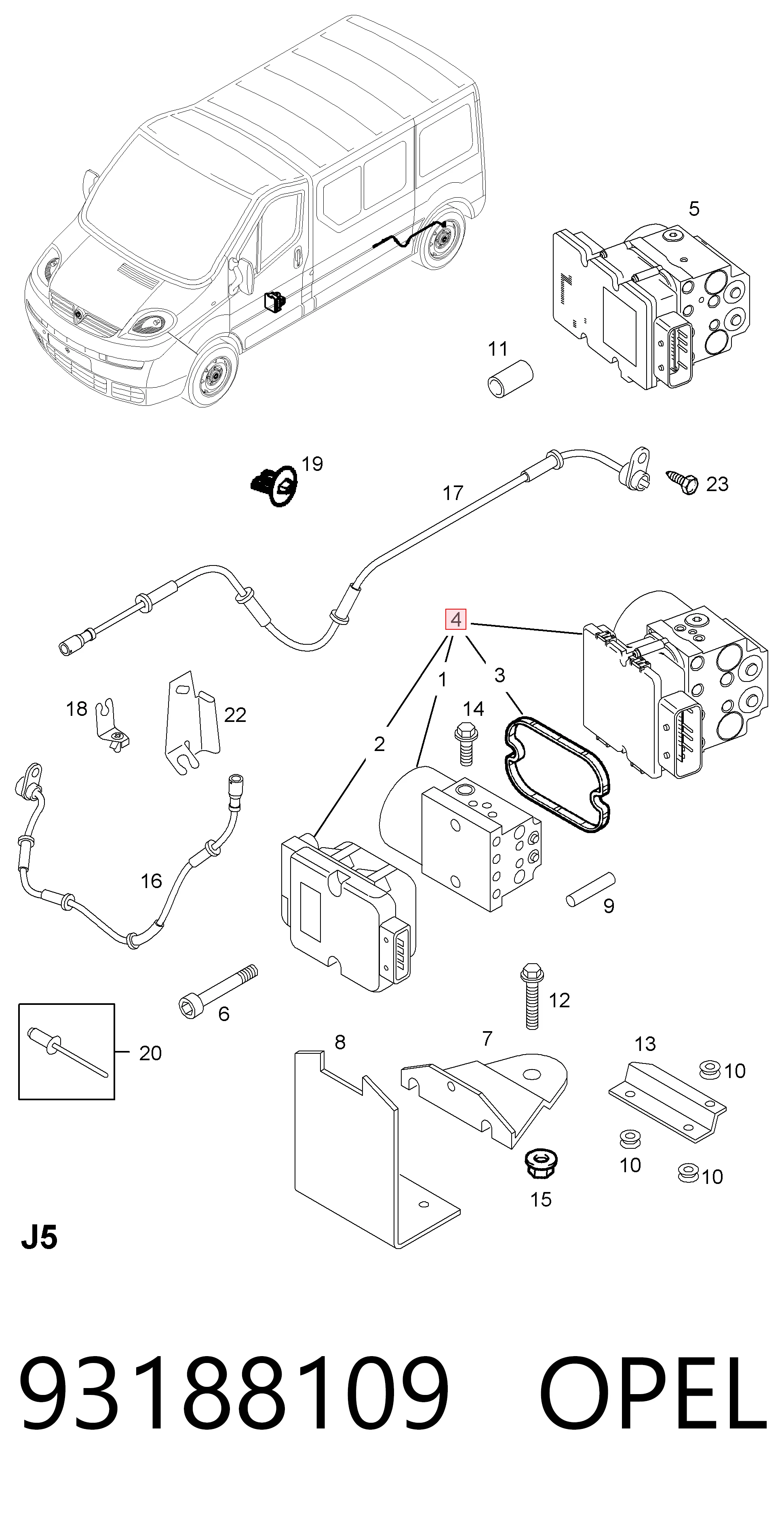 93188109 General Motors Блок ABS гидравлический