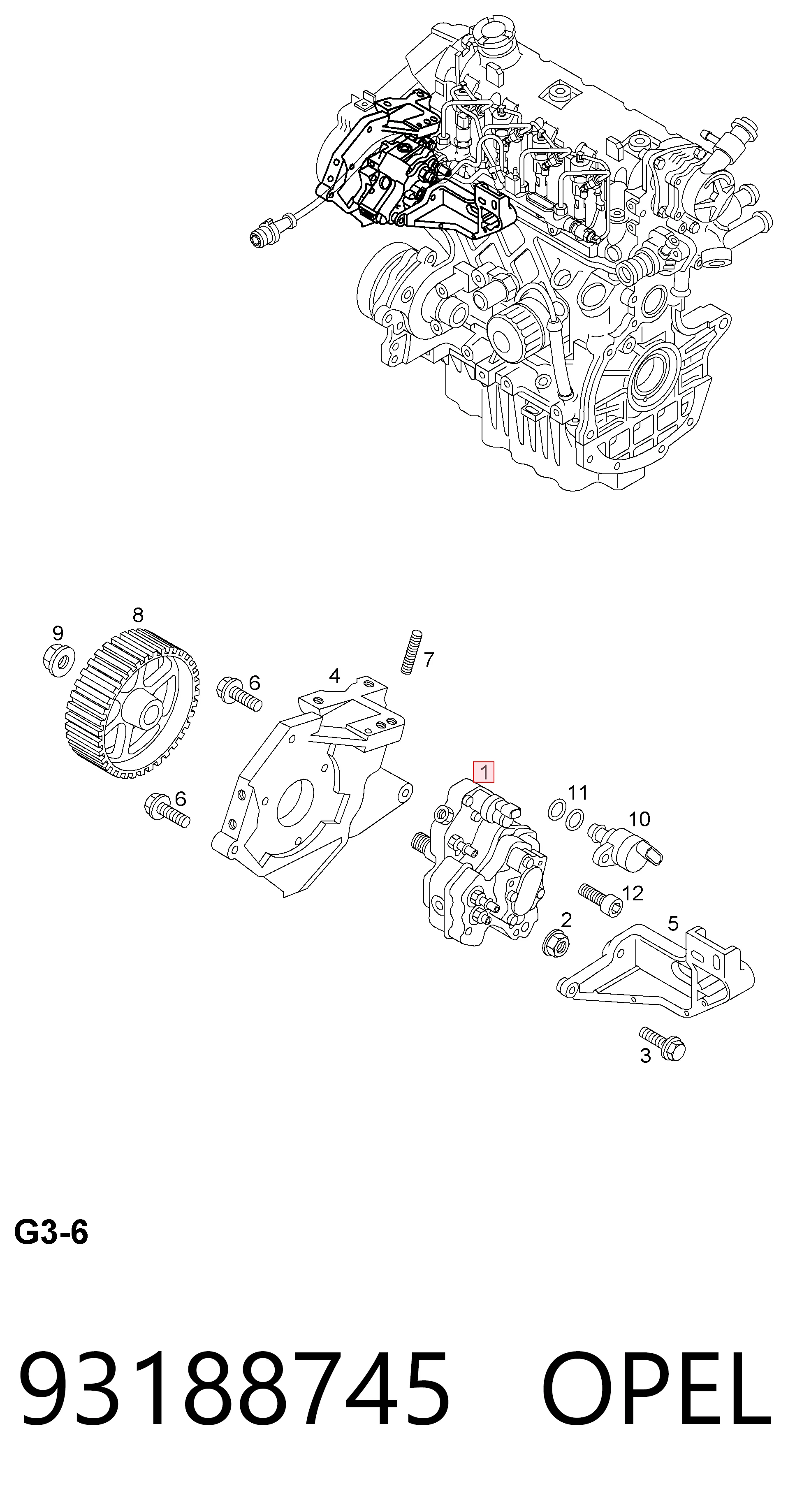 93188745 Opel Насос топливный высокого давления (ТНВД)