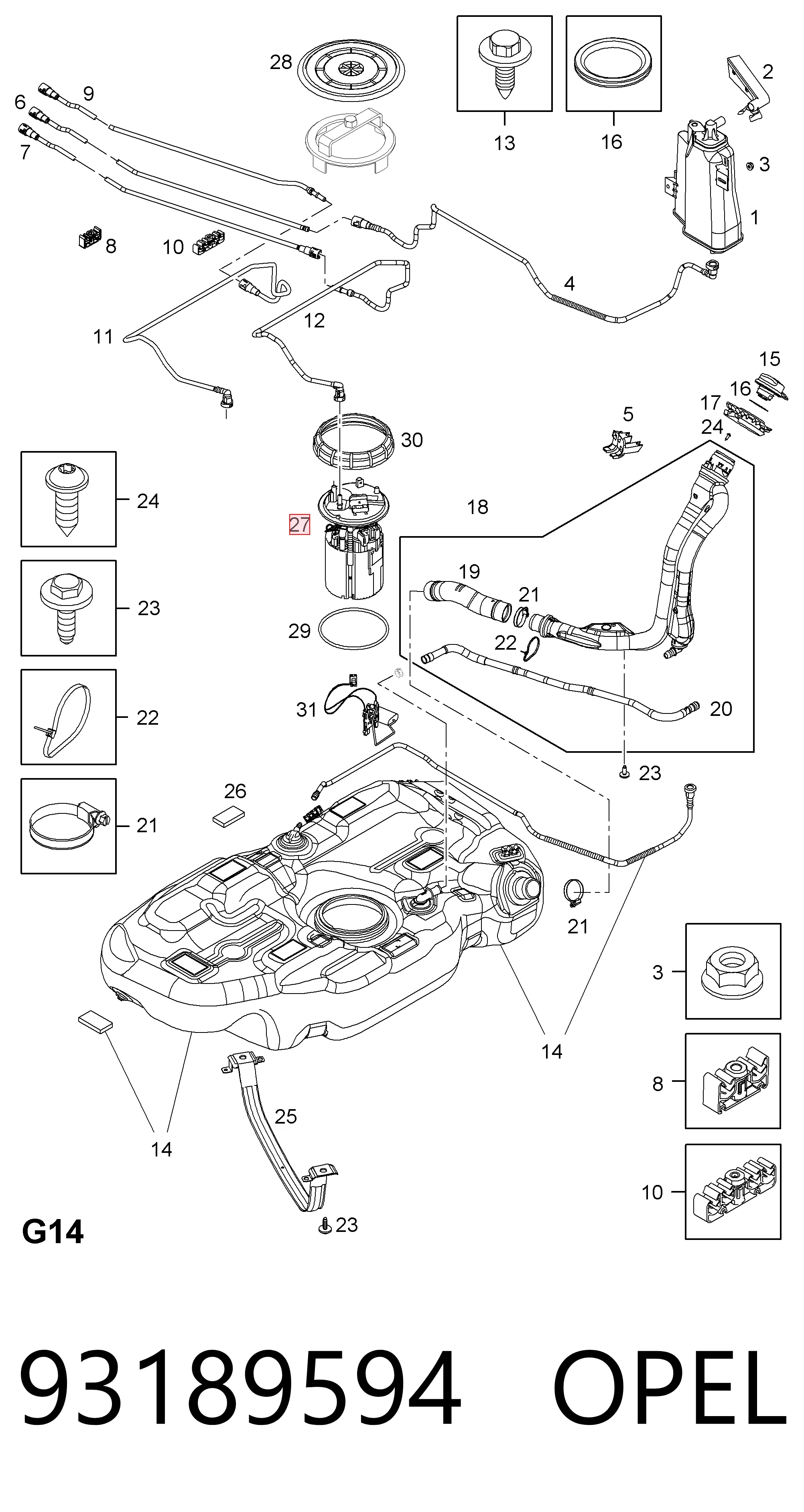 Бензонасос 580314221 Bosch