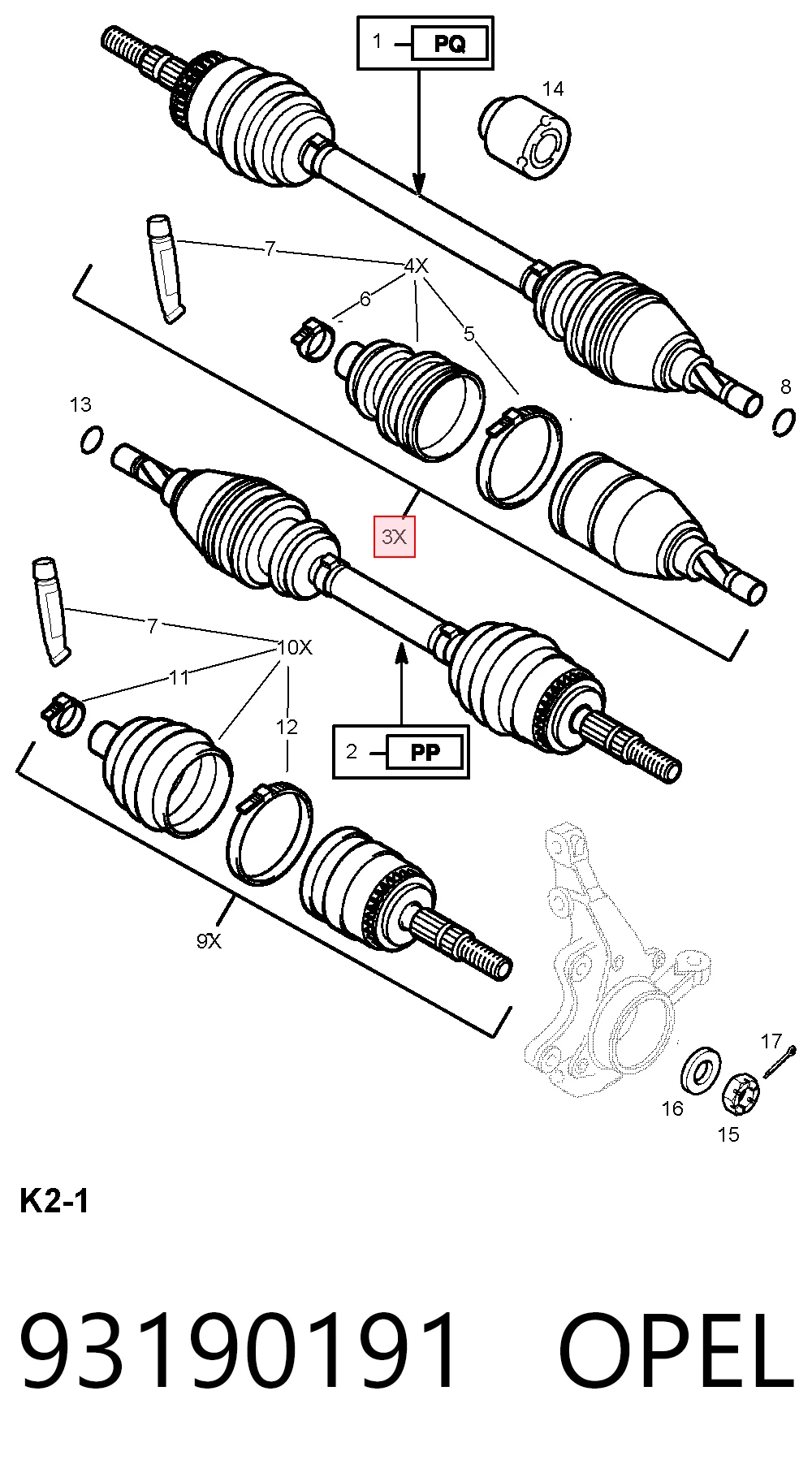 ШРУС внутренний TIJ0032 Magneti Marelli