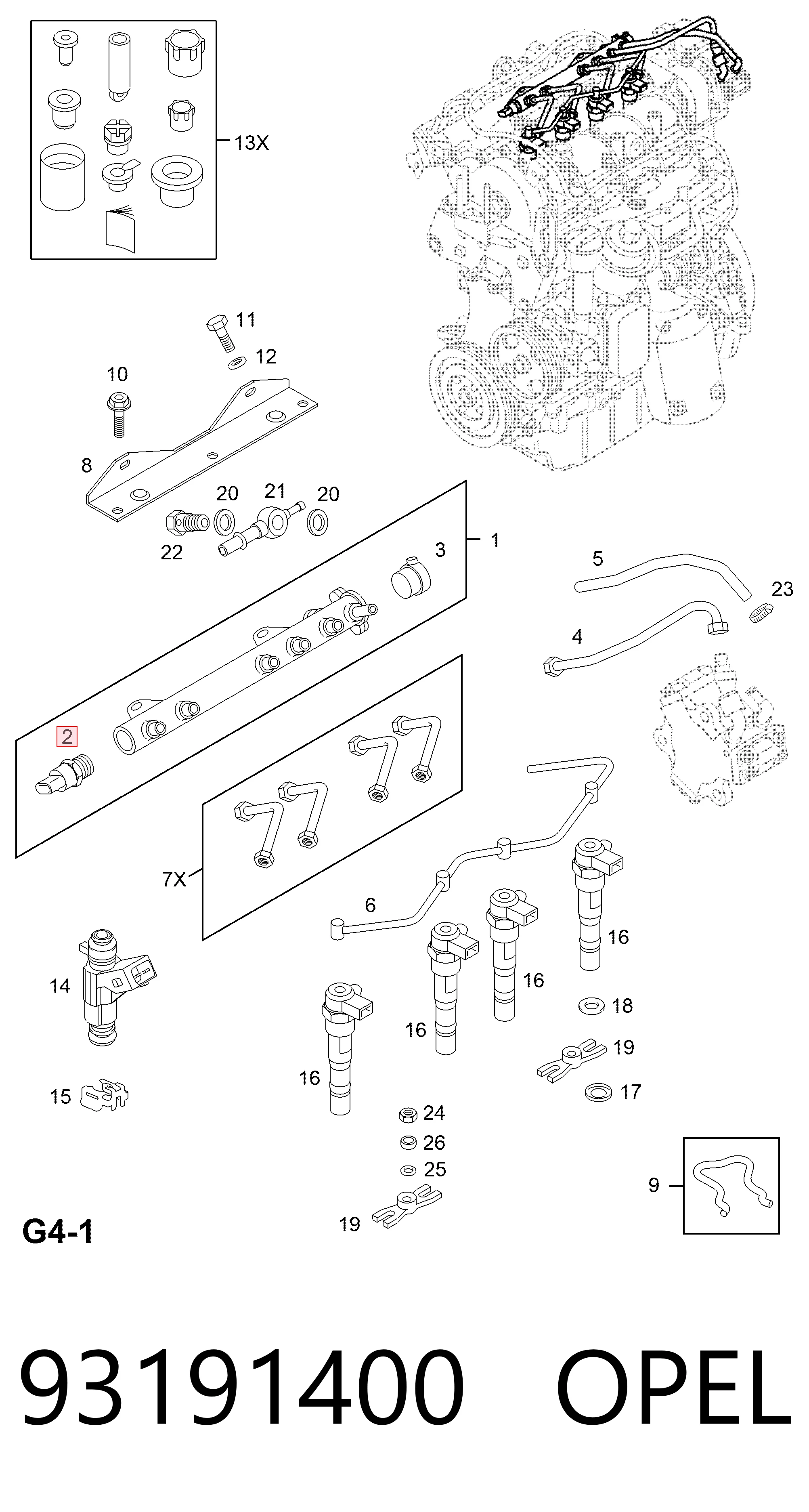 93191400 Opel Манометры