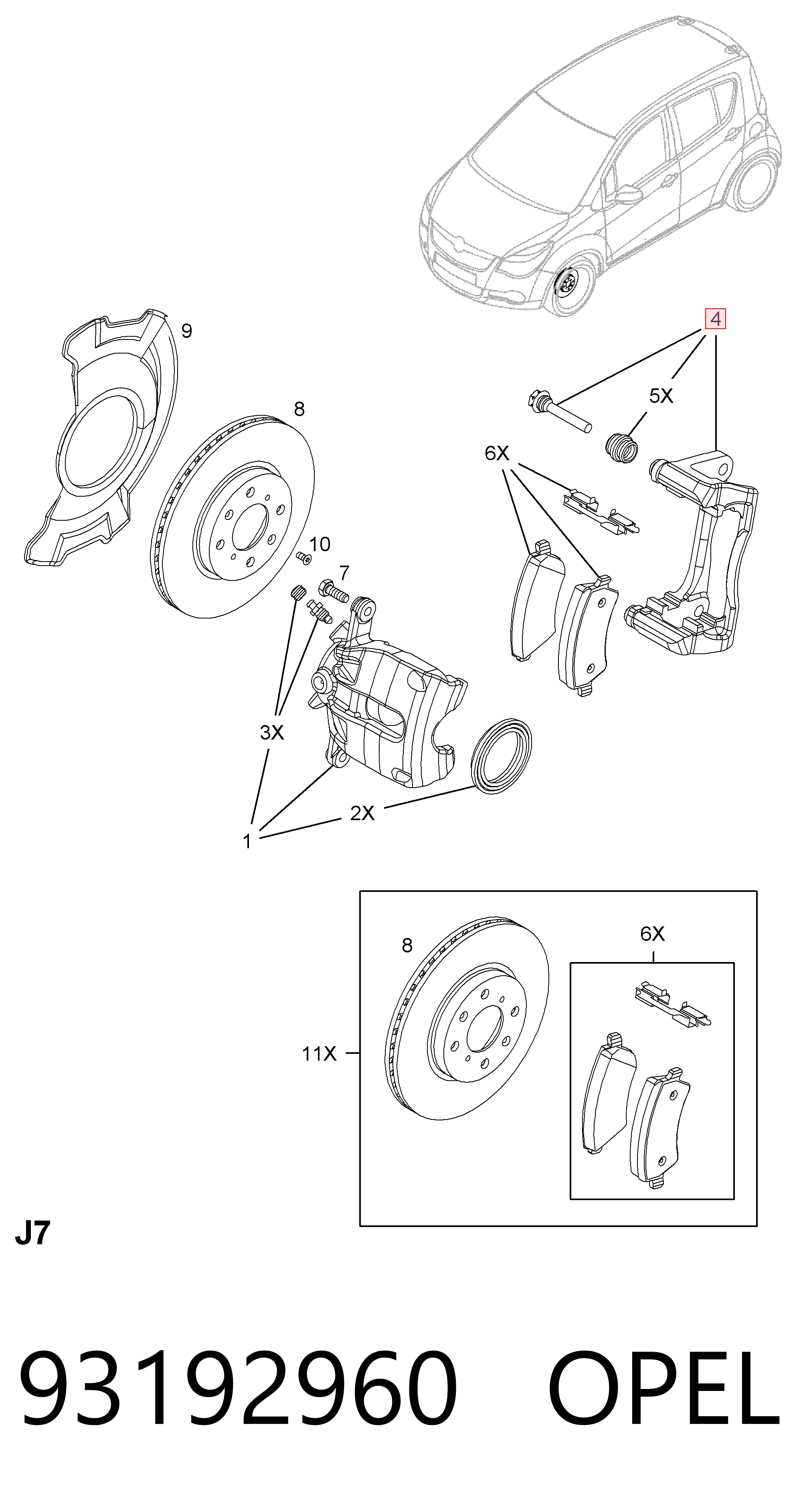 Скоба переднего суппорта Peugeot/Citroen 93192960