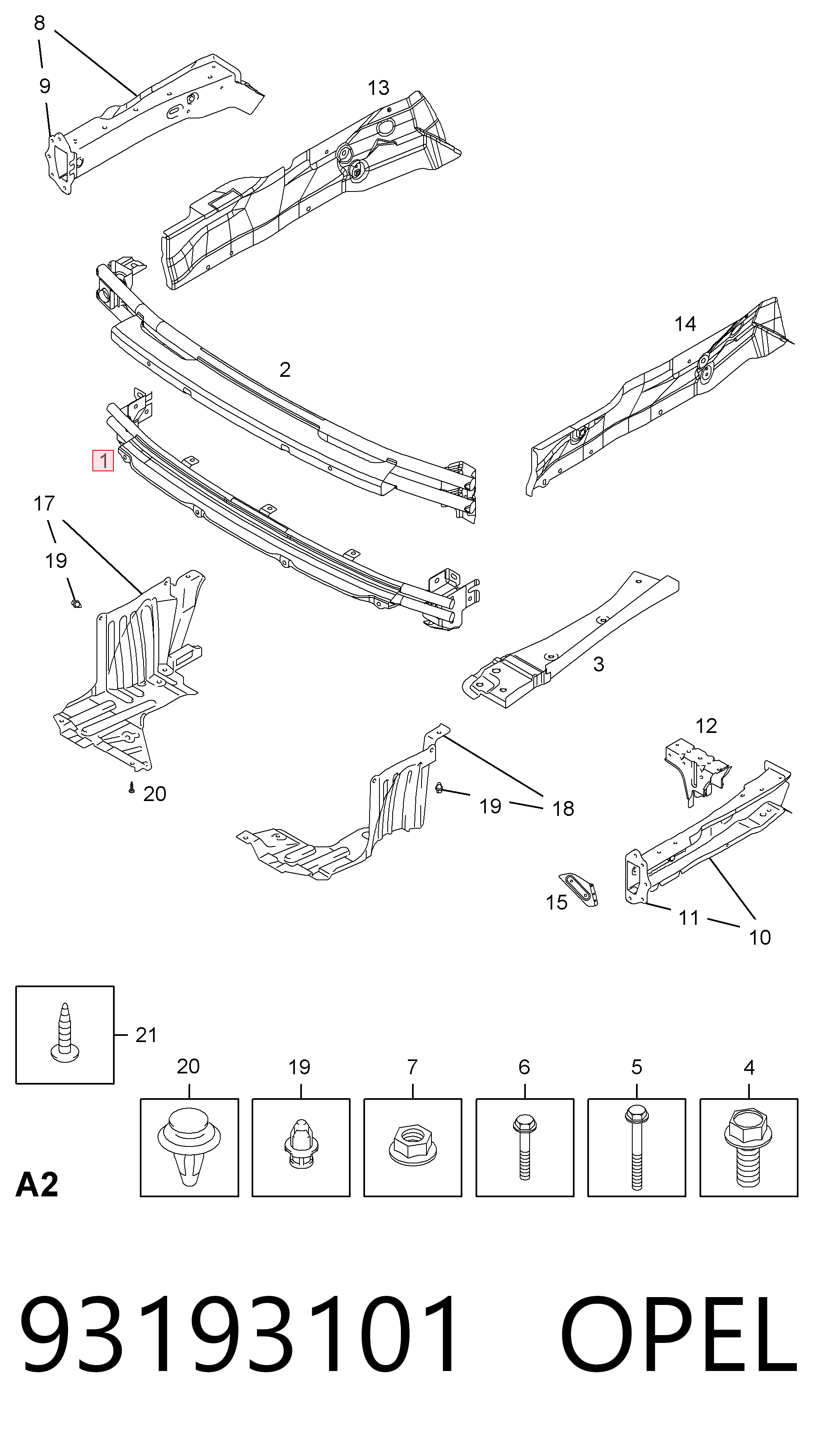 5828051K00 Suzuki Балка бампера переднего