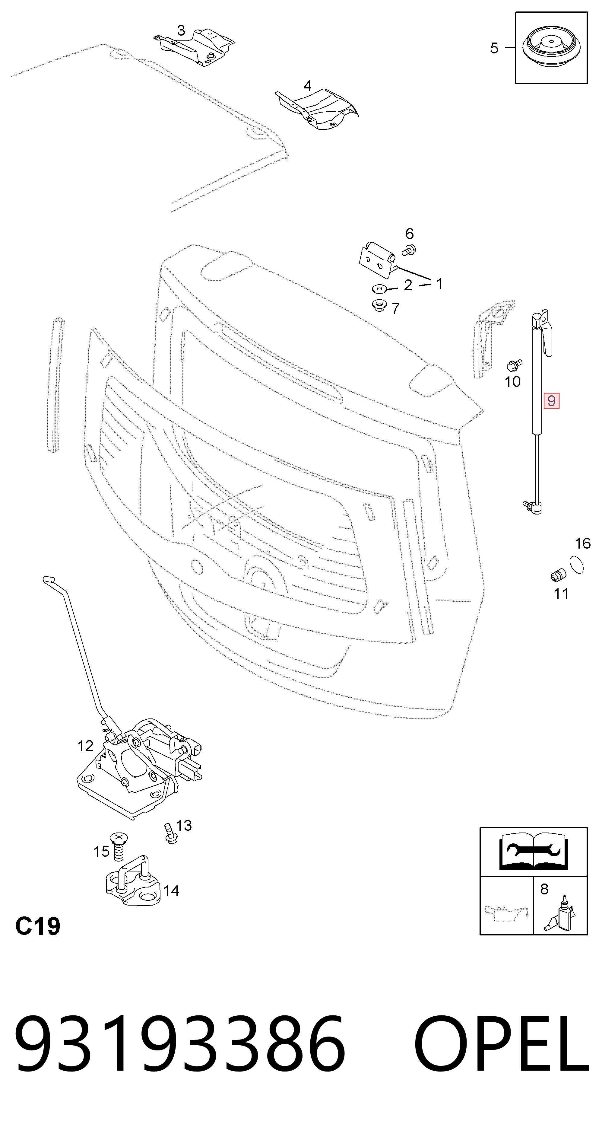 Амортизатор багажника GS1034 Magneti Marelli