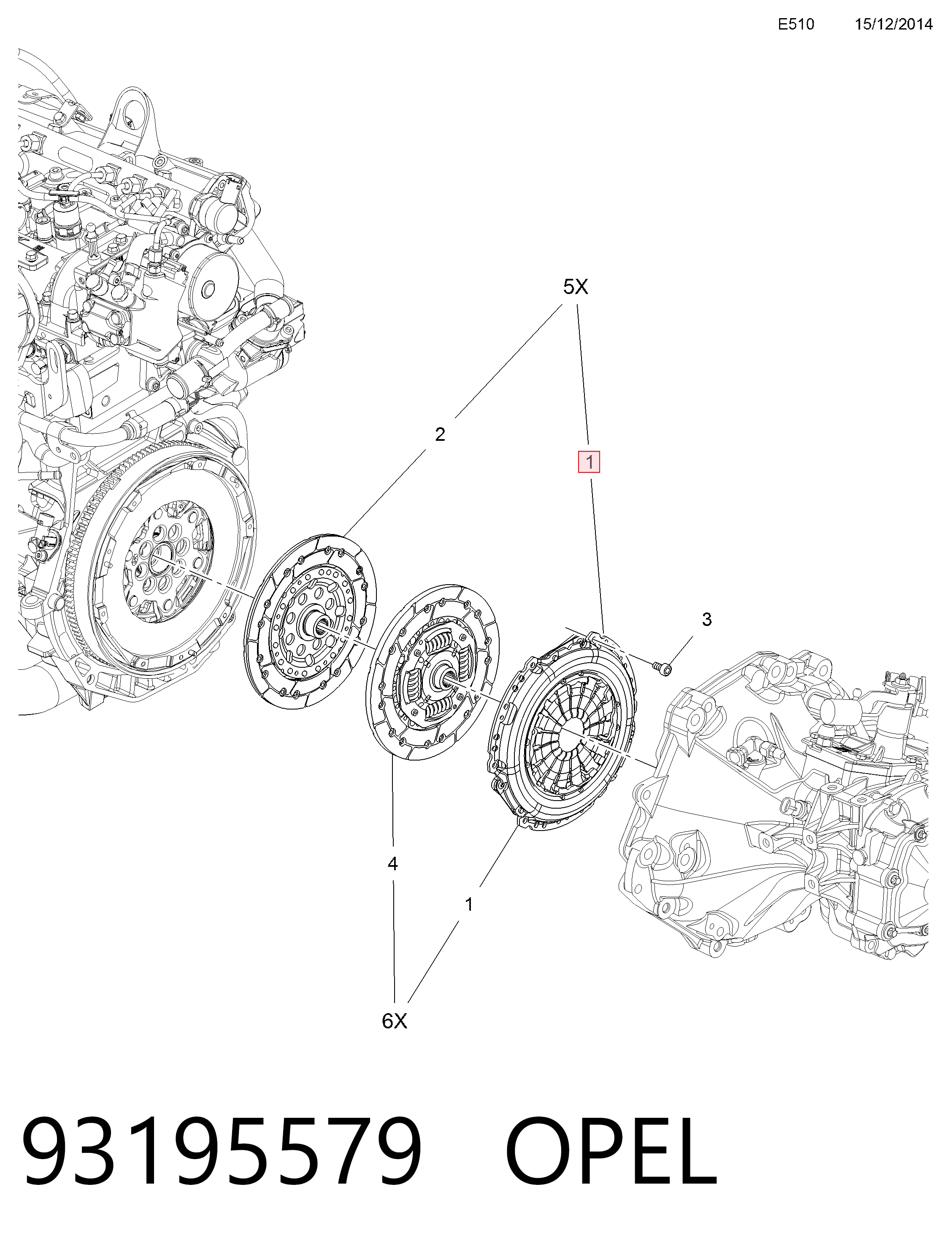 55567979 Peugeot/Citroen Нажимной диск сцепления