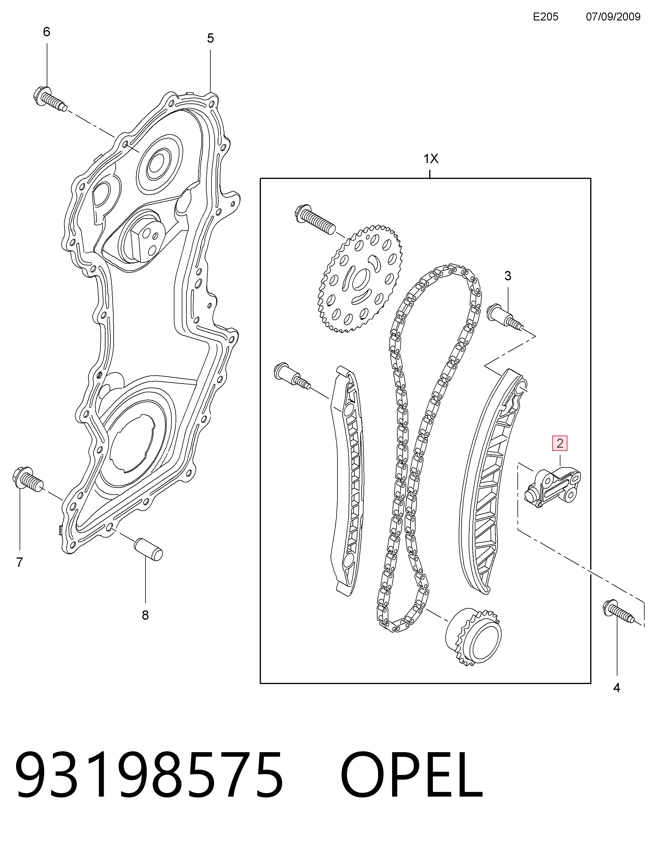 Натяжители цепи General Motors 93161657