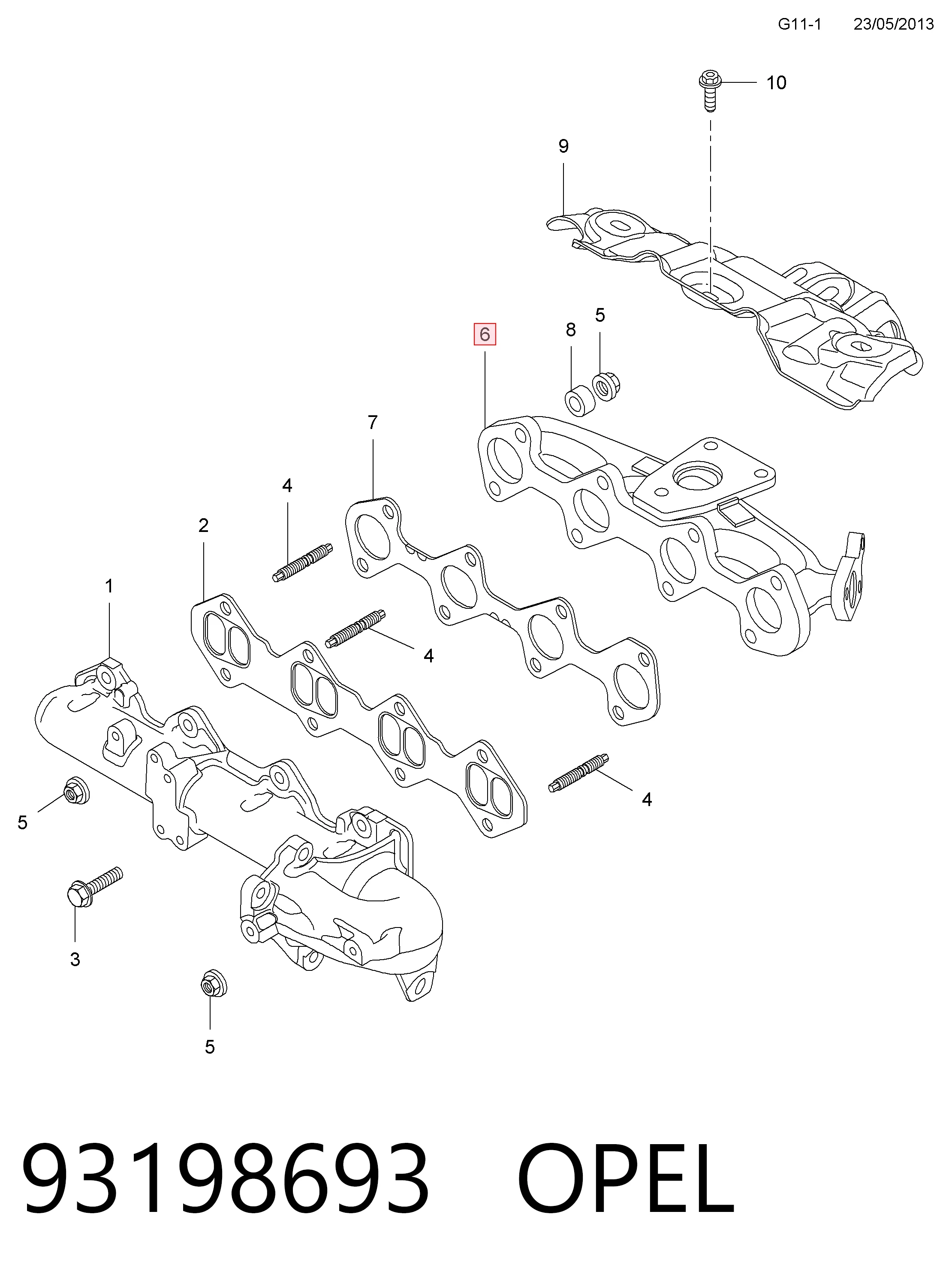 Система выпуска газов двигателя General Motors 93198693 цена, от 15.20 USD