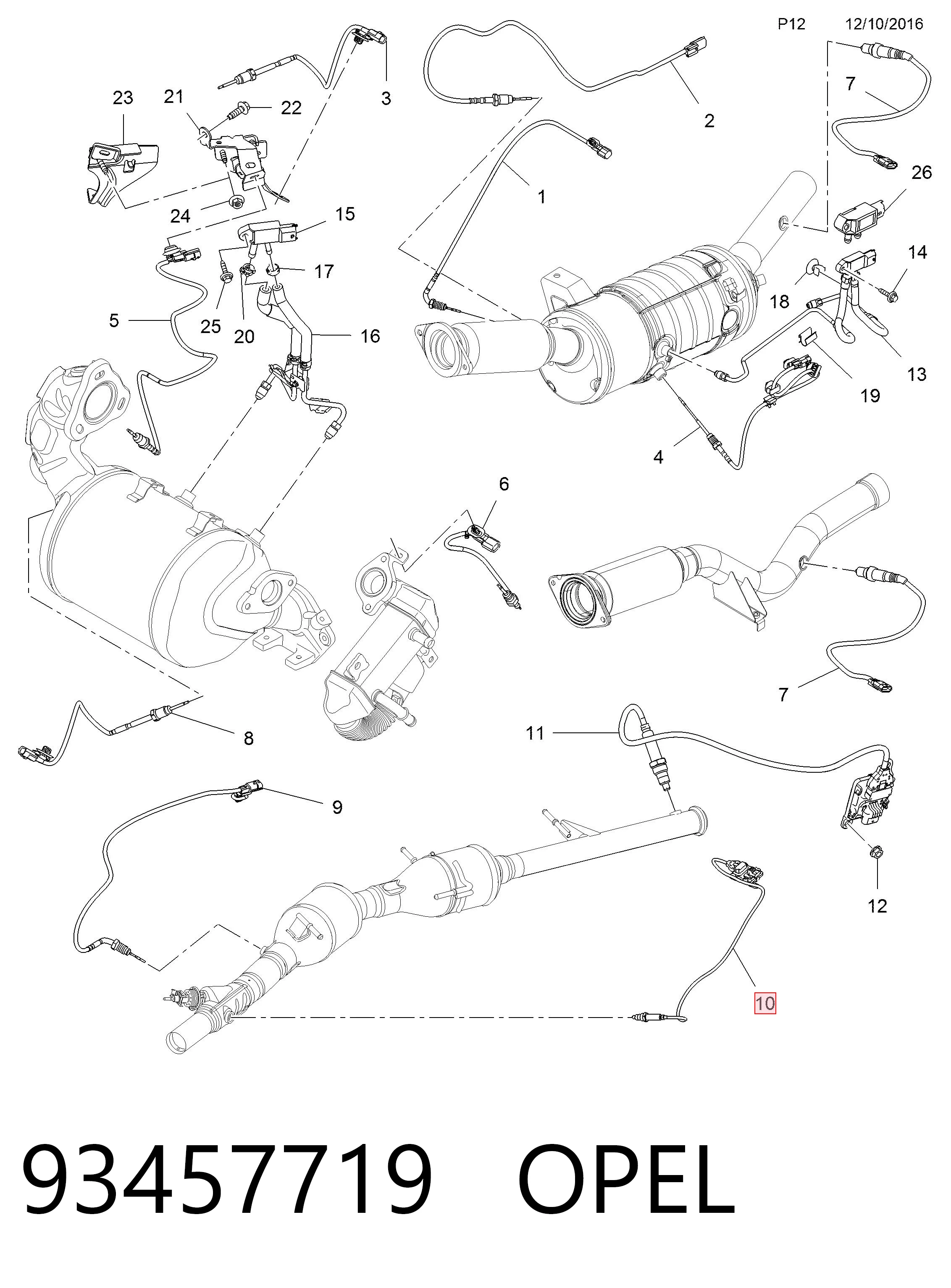 93457719 Opel Датчик оксидов азота NOX передний