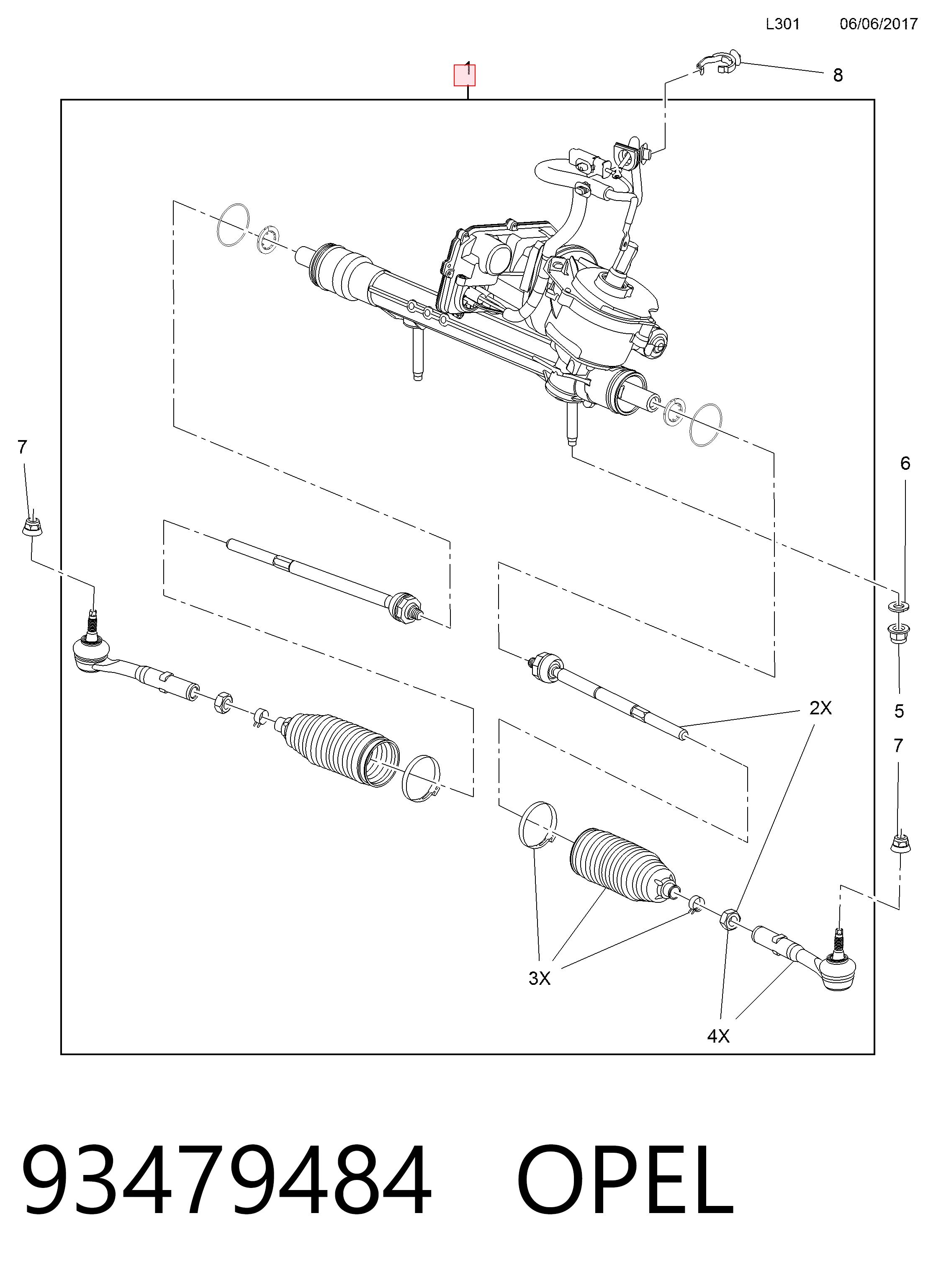 95525970 Peugeot/Citroen Управление рулевое в сборе