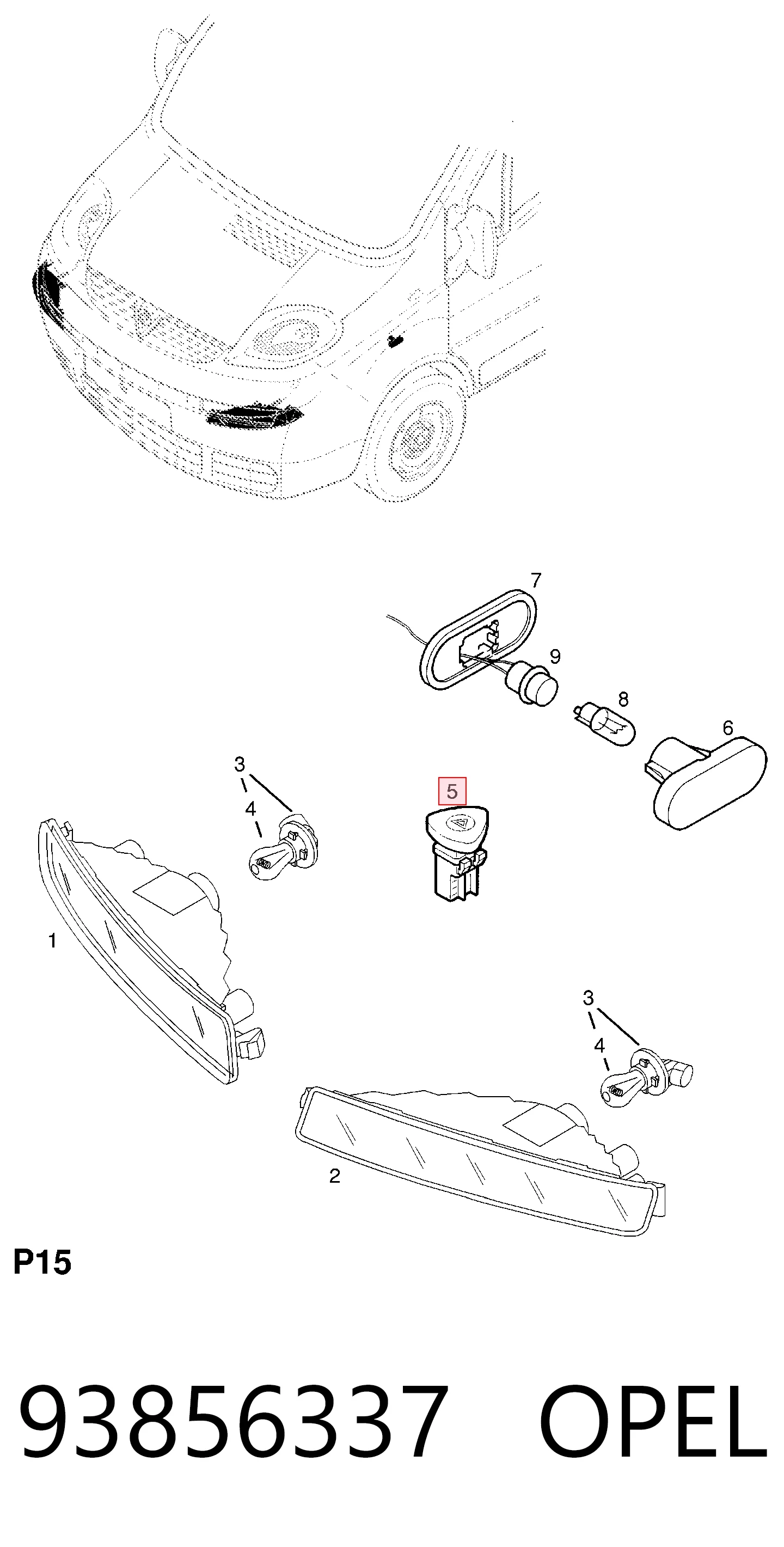93856337 Renault (RVI) Аварийная кнопка