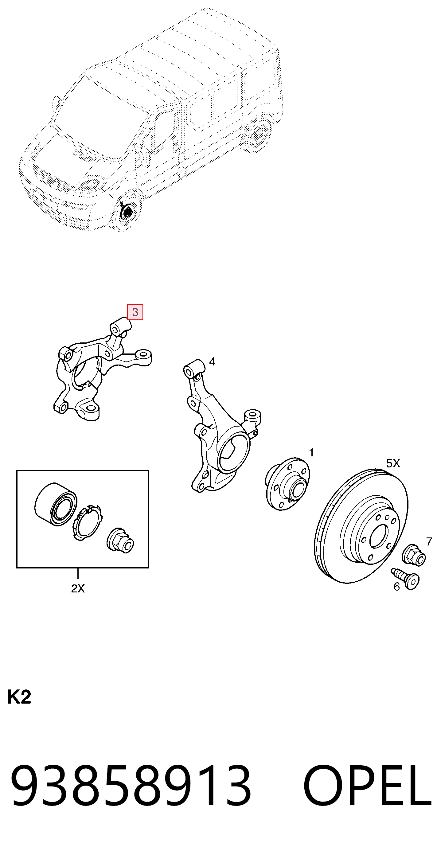 Кулак поворотный передний правый Renault (RVI) 93858913