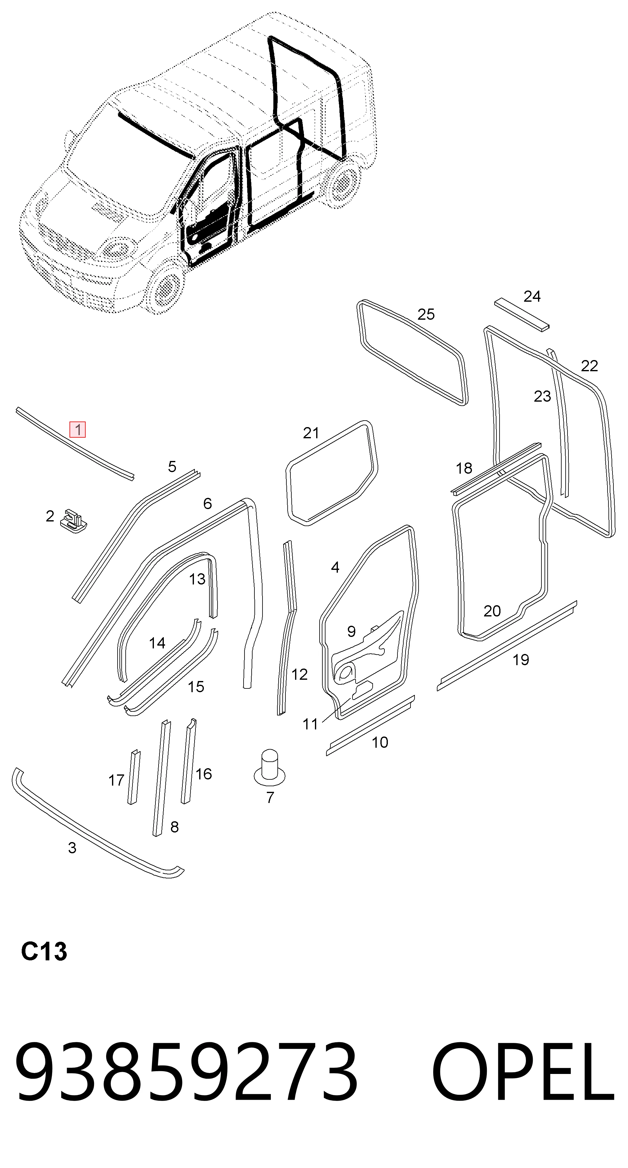 Уплотнитель лобового стекла верхний Peugeot/Citroen 93859273 цена, от 10.99 USD