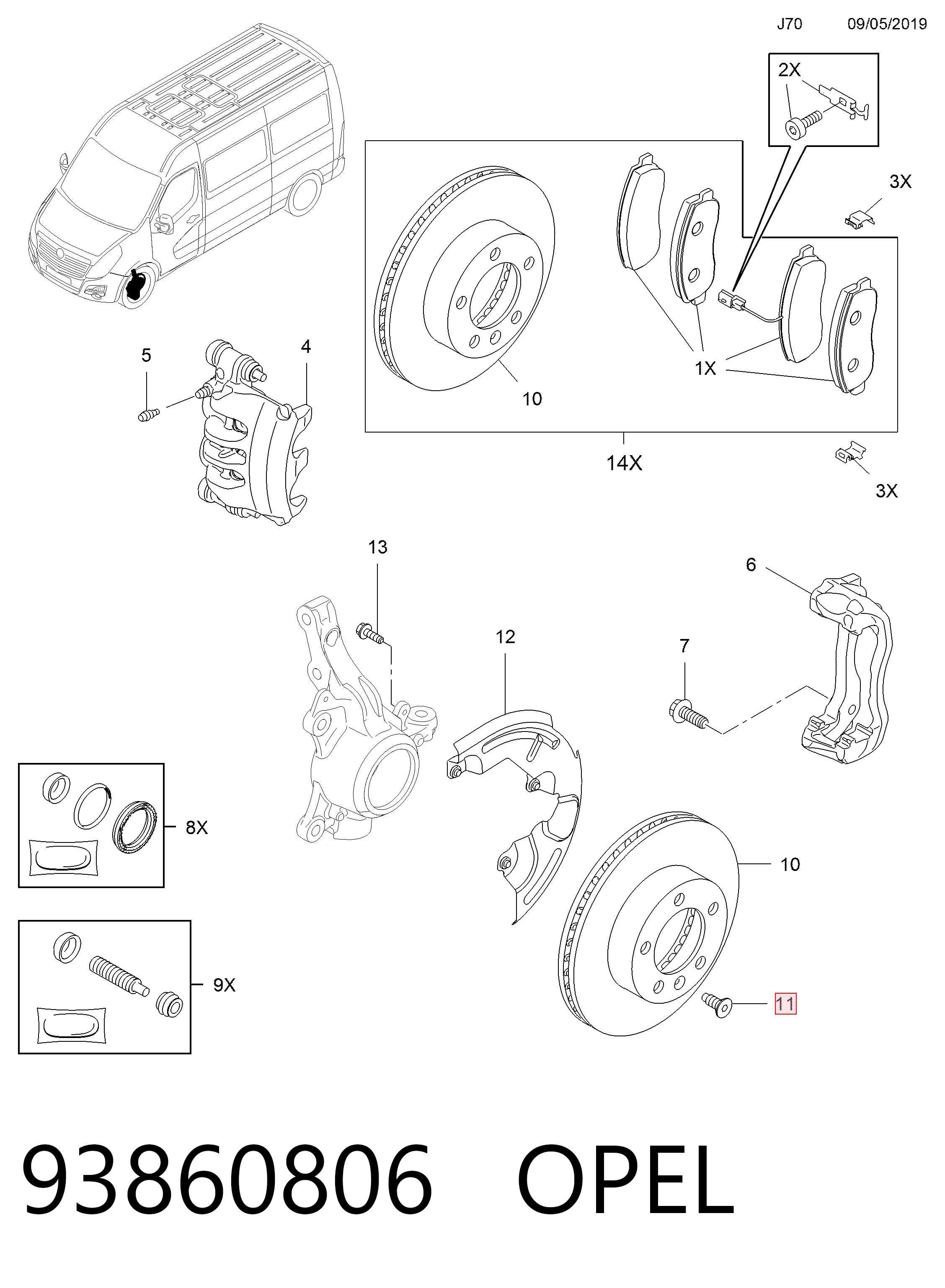 Купить 93860806 Peugeot/Citroen Болт тормозного суппорта
