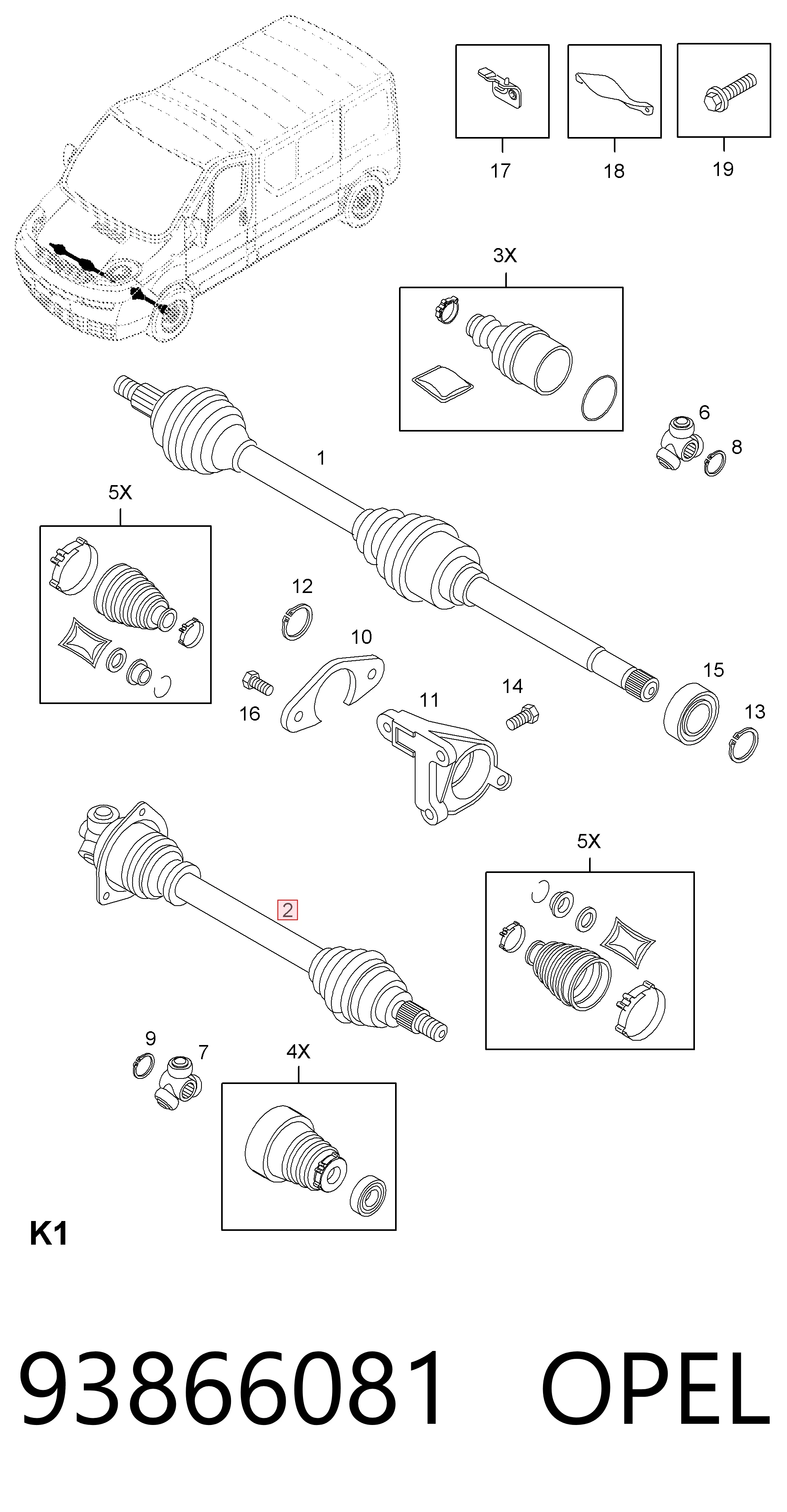 Левая полуось 4413397 General Motors