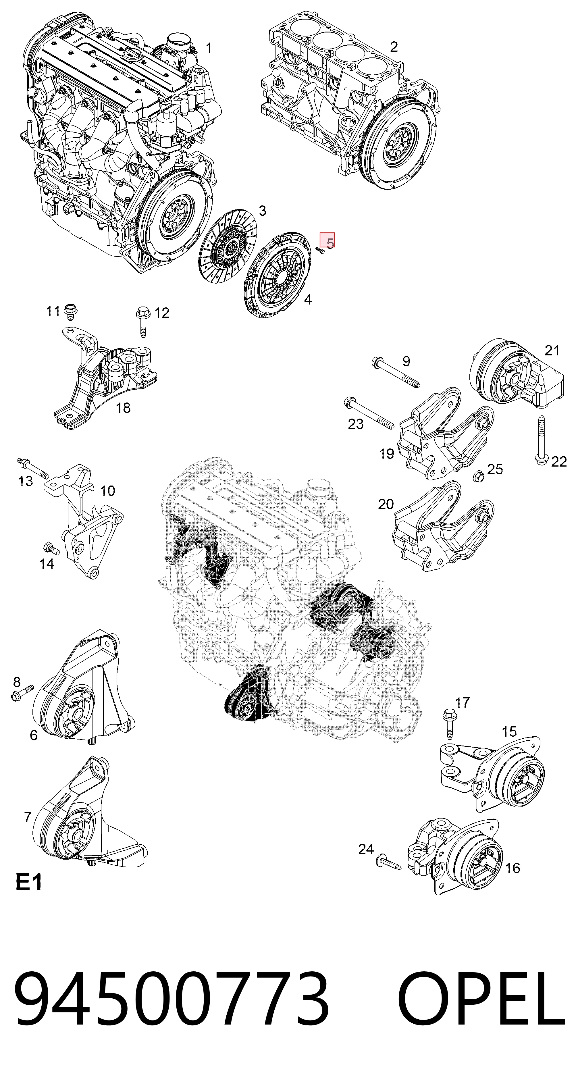 Купить 94500773 Peugeot/Citroen Болт крепления корзины сцепления