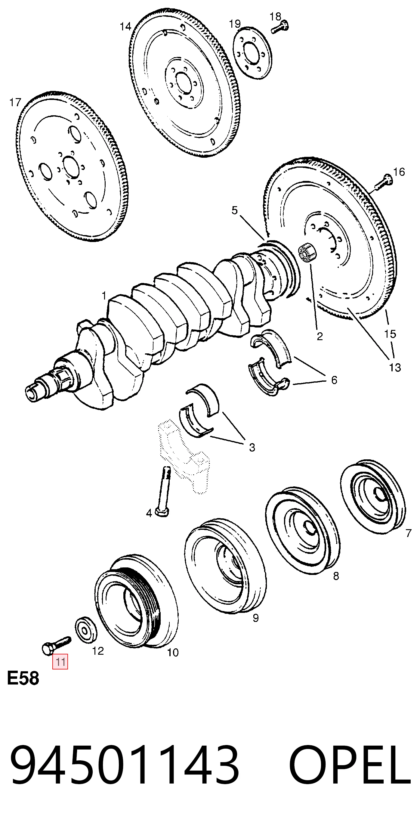 Купить 94501143 Peugeot/Citroen Болт шкива коленвала