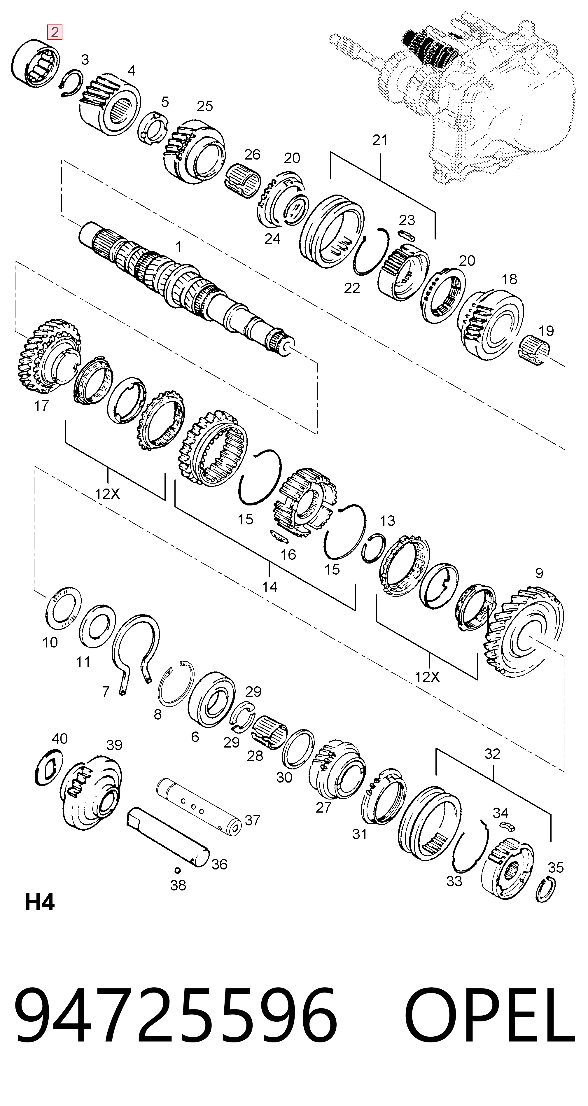 94725596 General Motors Подшипники коробки