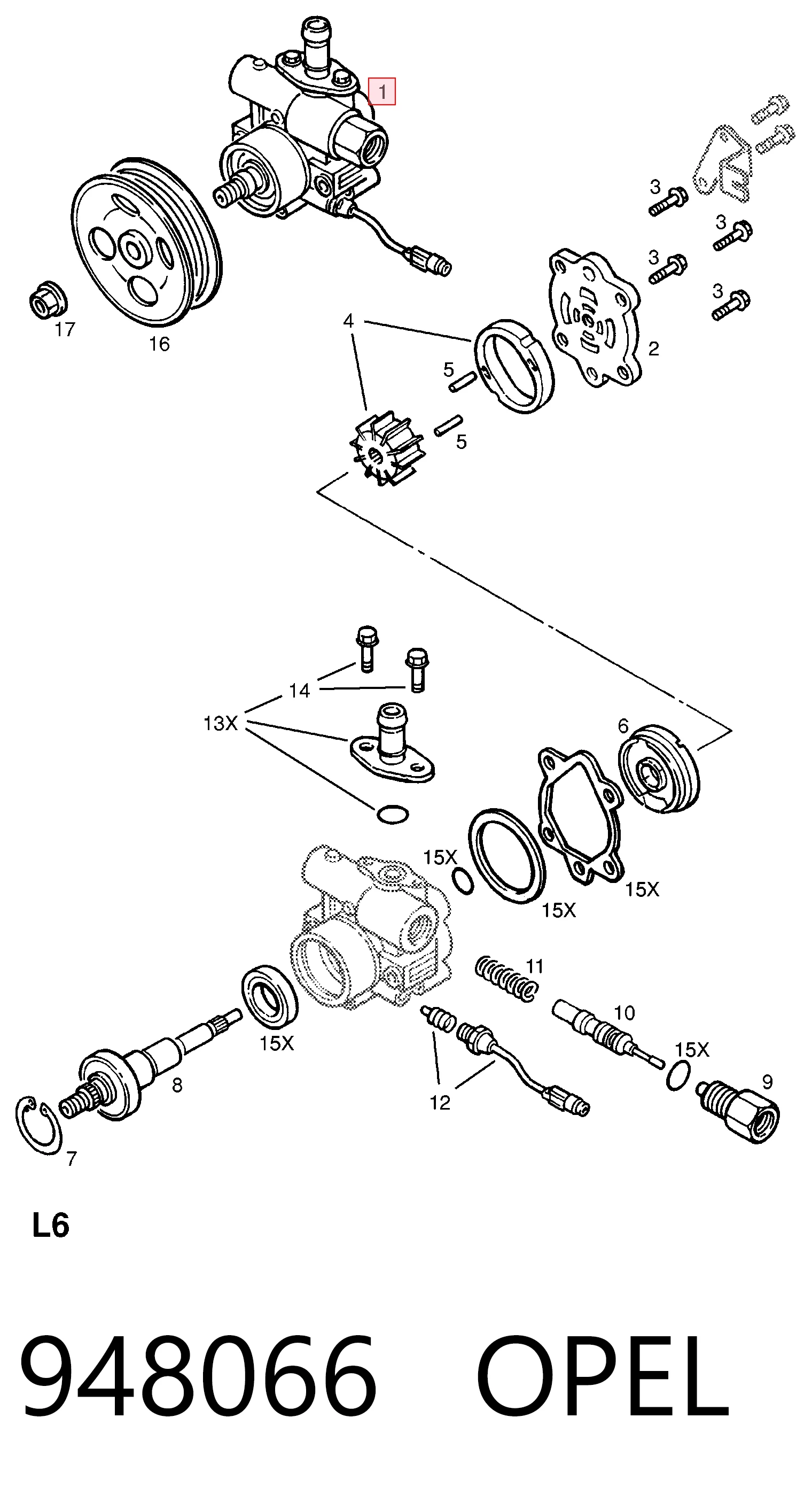 948066 Opel ГУР руля