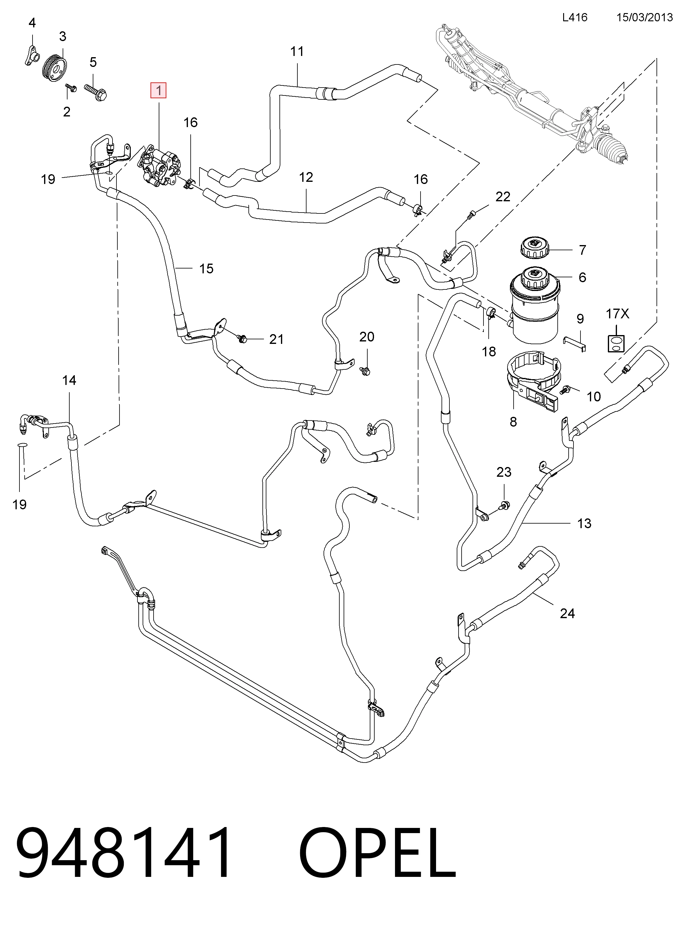 95513784 Opel ГУР руля