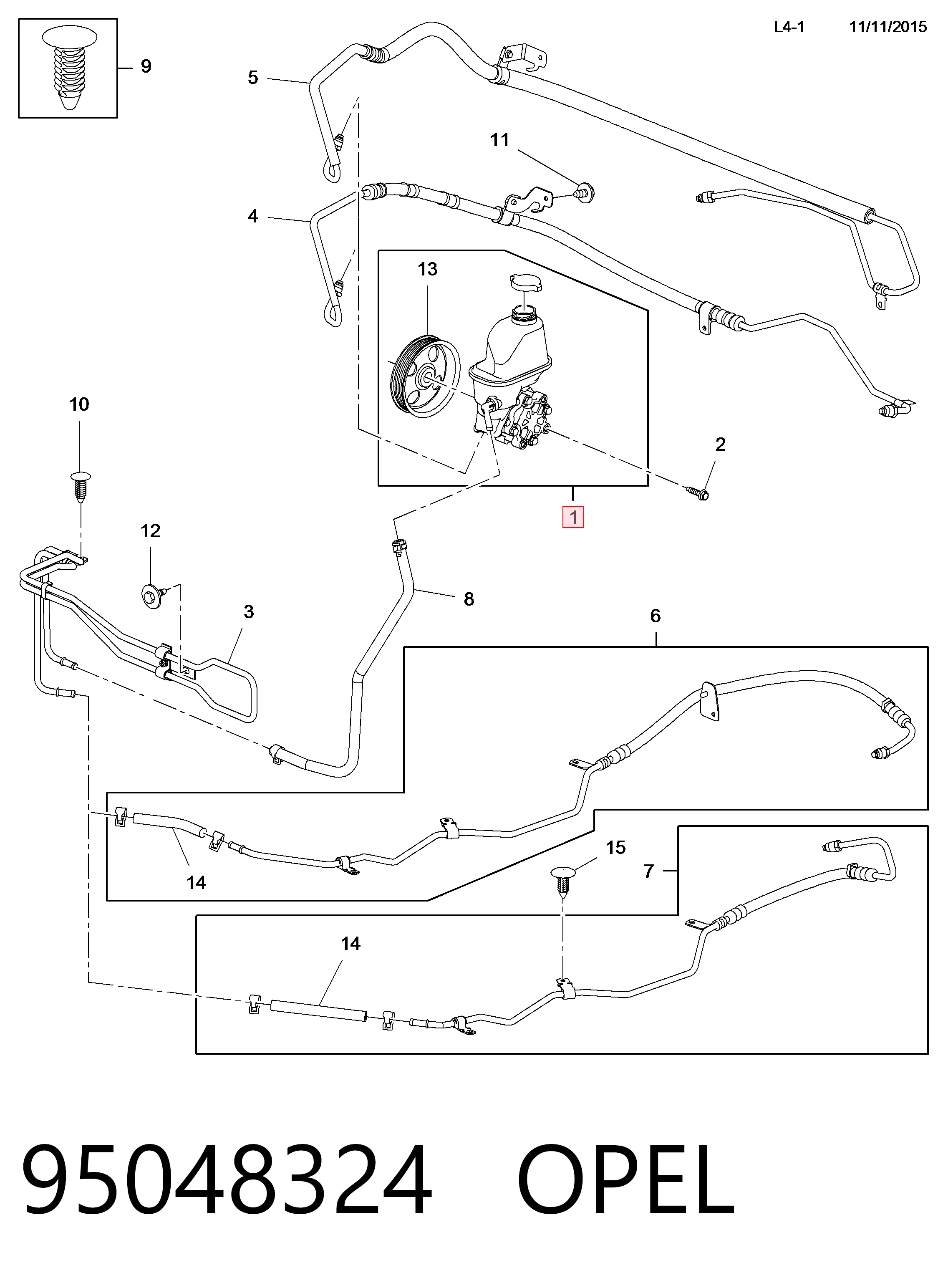 95048324 Opel ГУР руля