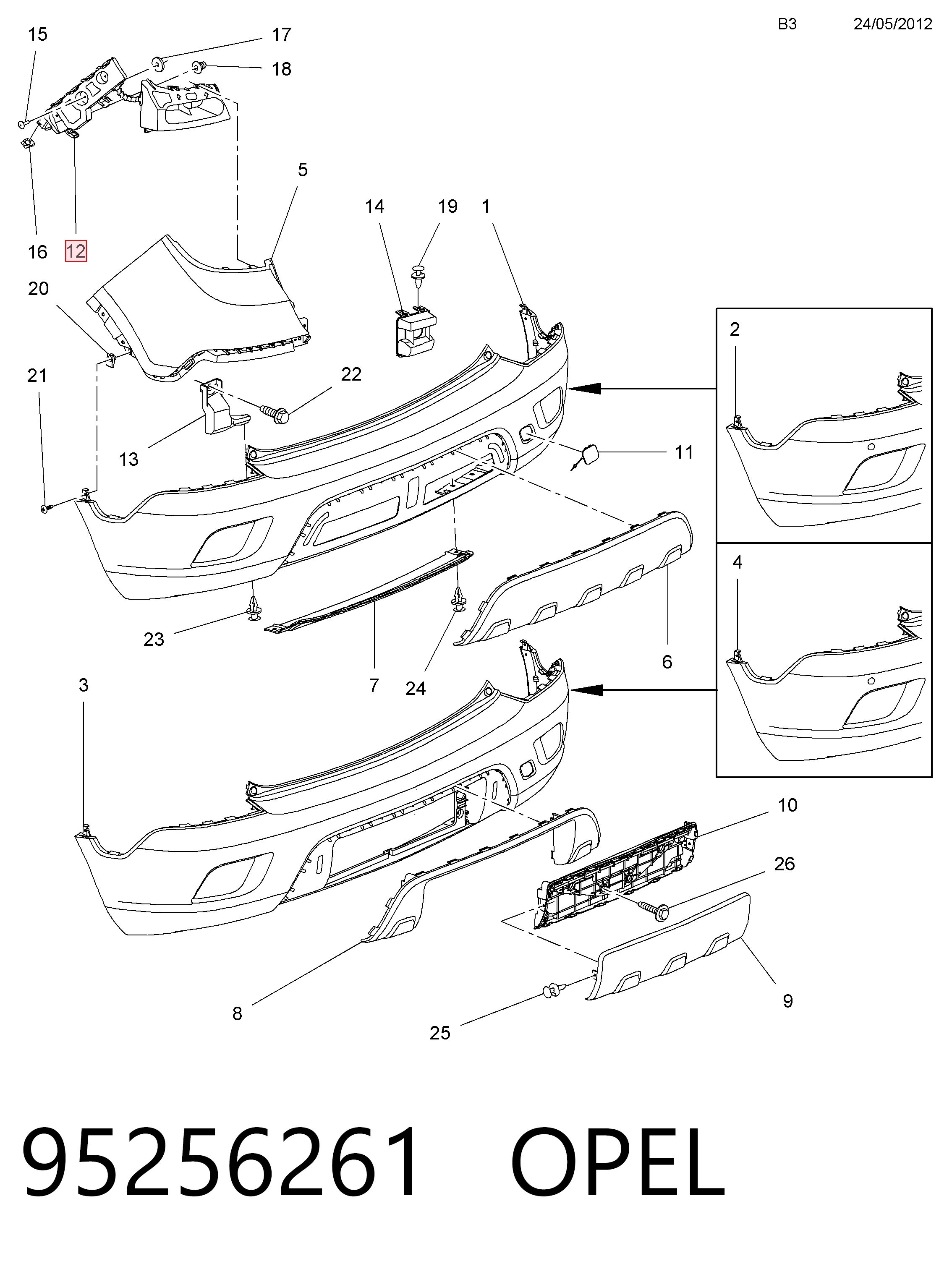 Направляющая заднего бампера левая General Motors 42406276 цена, от 36.67 USD