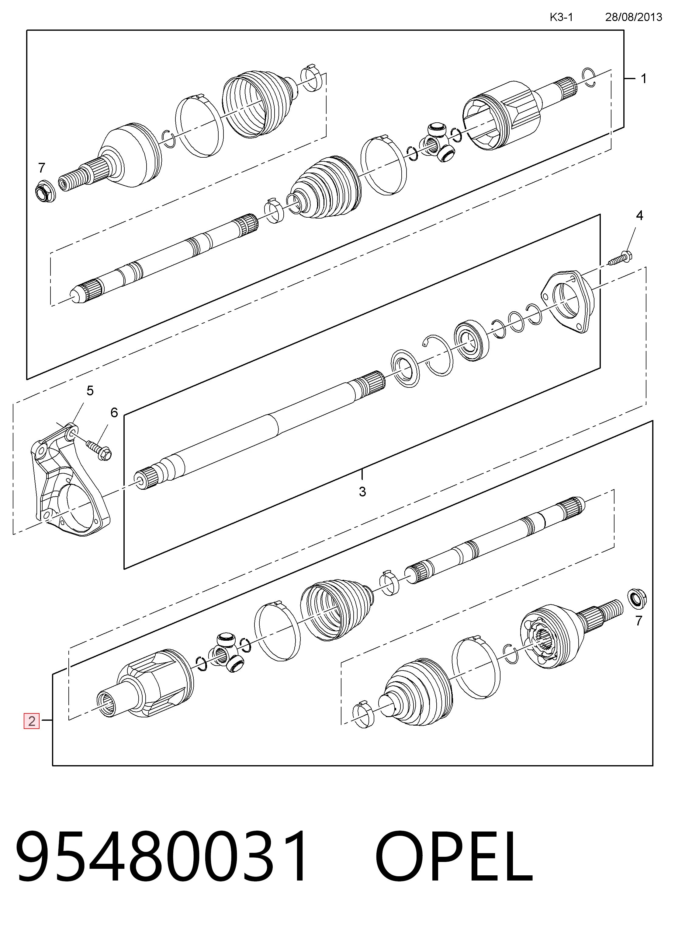 Привод правый Peugeot/Citroen 95299893