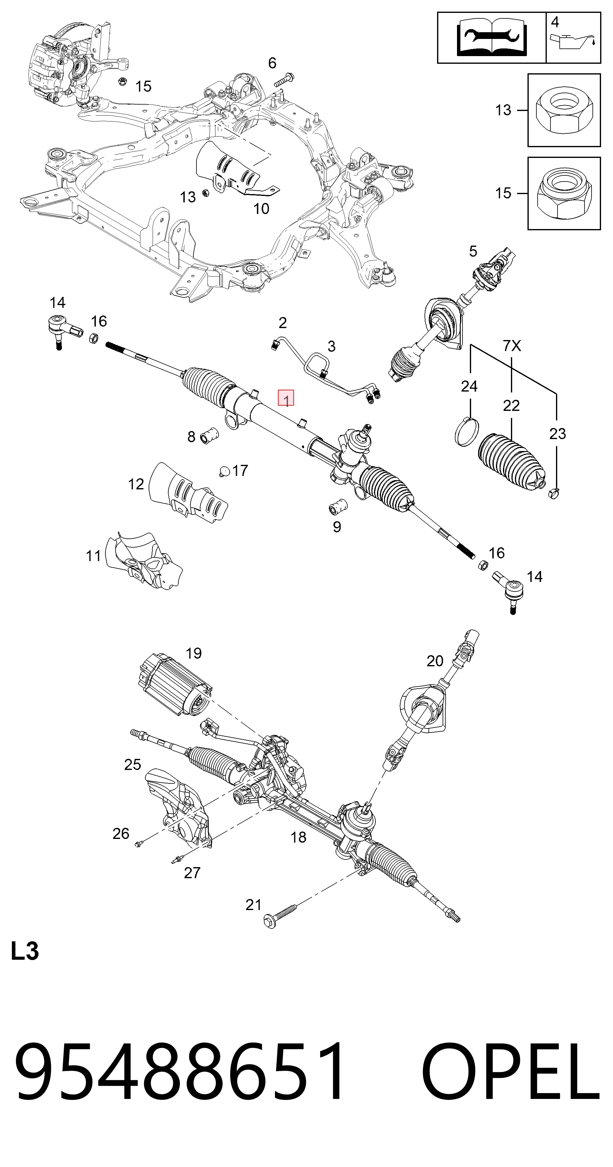 95488651 Opel Управление рулевое в сборе
