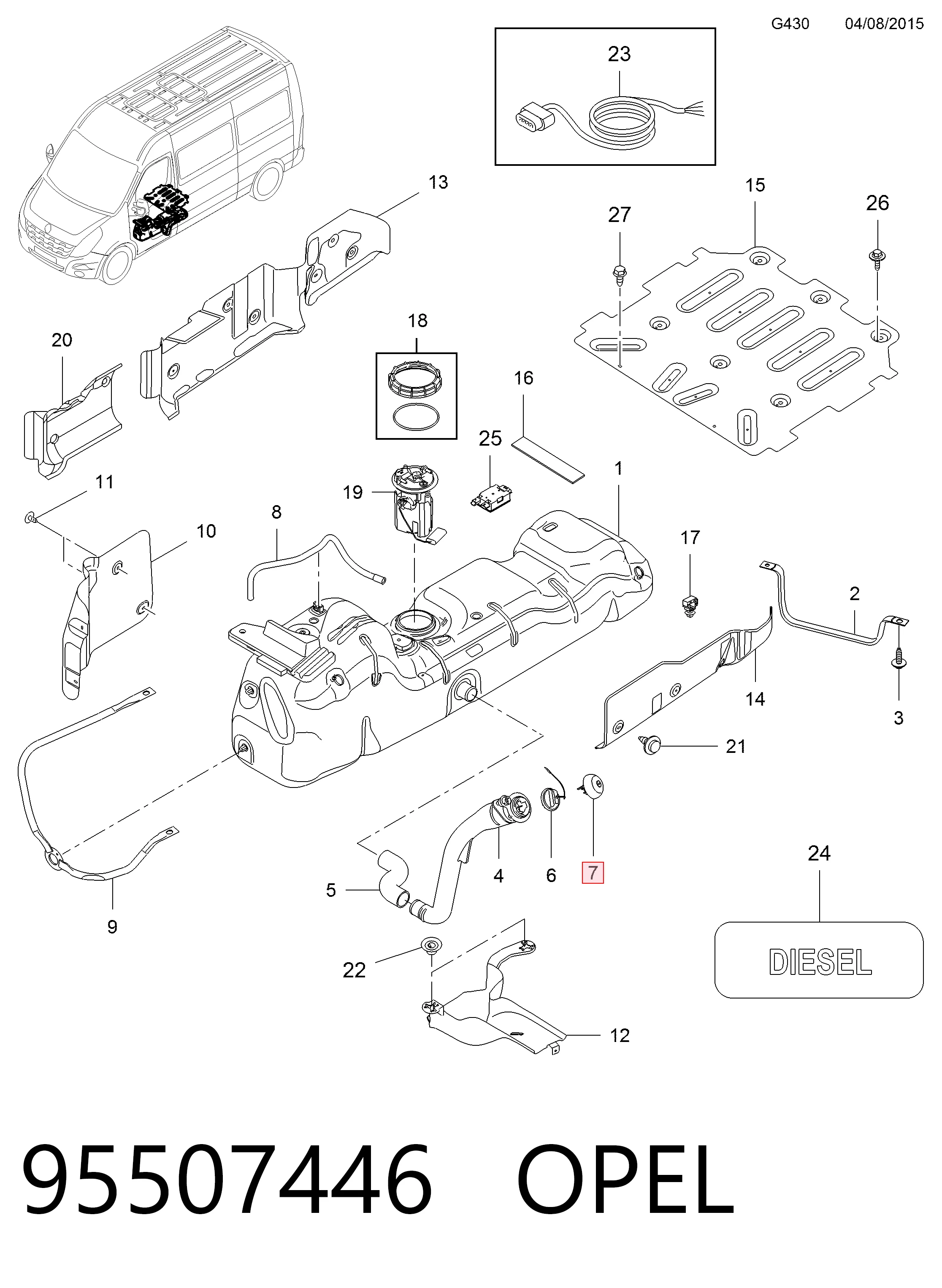 95507446 Peugeot/Citroen Крышка топливного Бака