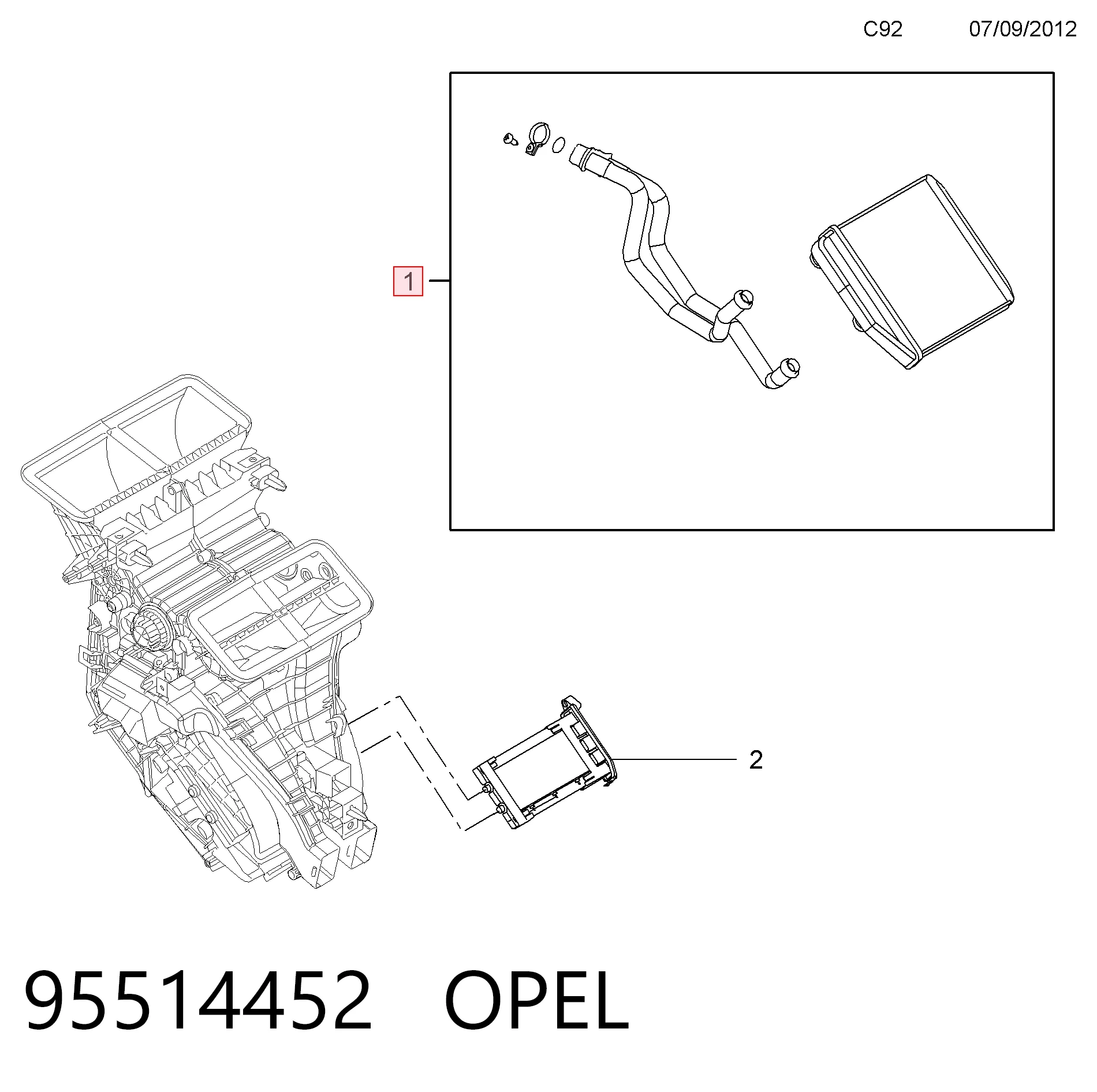 Радиатор печки 95518093 General Motors