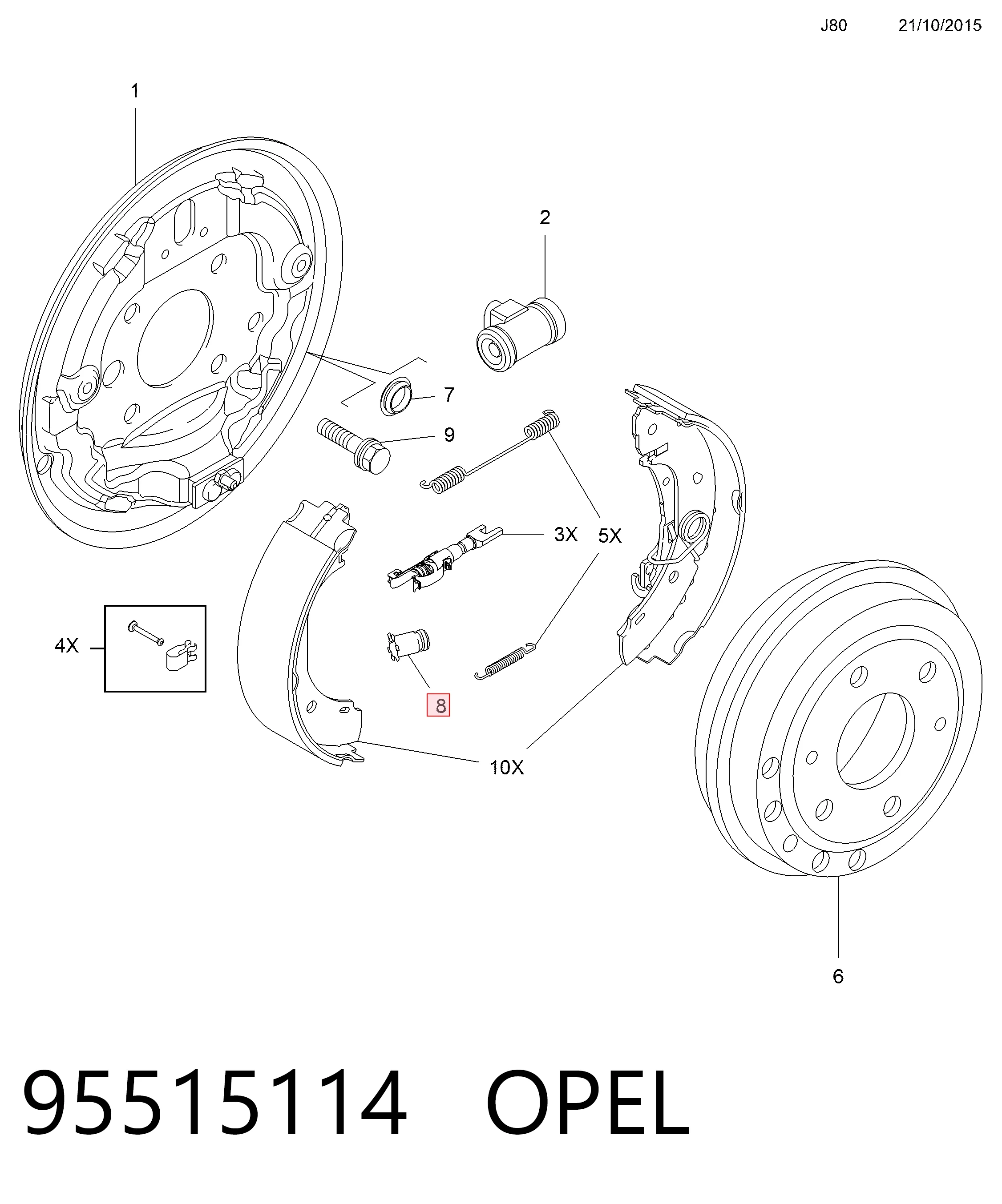 Направляющая троса ручного тормоза 95515114 General Motors