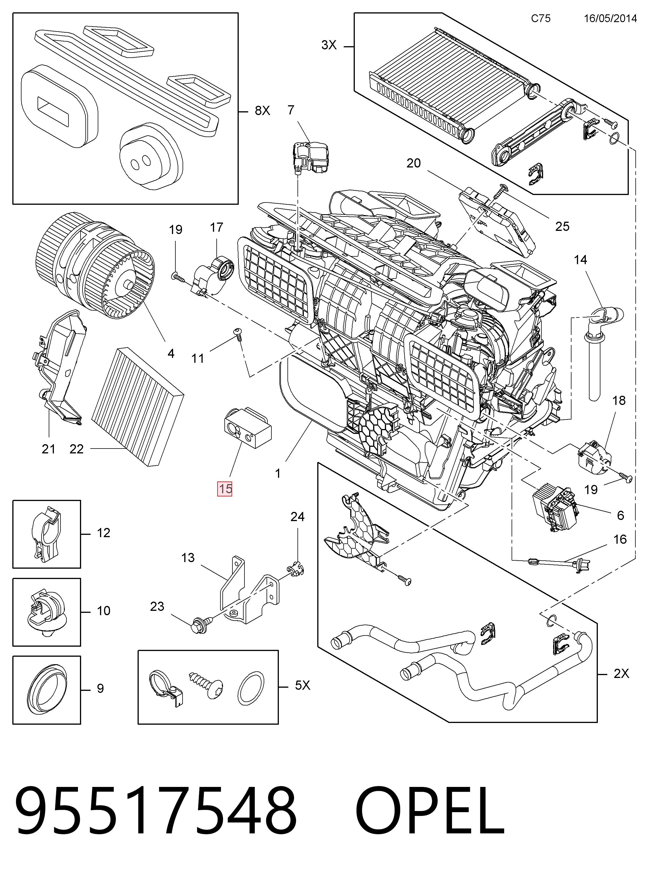 95517548 Peugeot/Citroen Терморегулирующий вентиль кондиционера