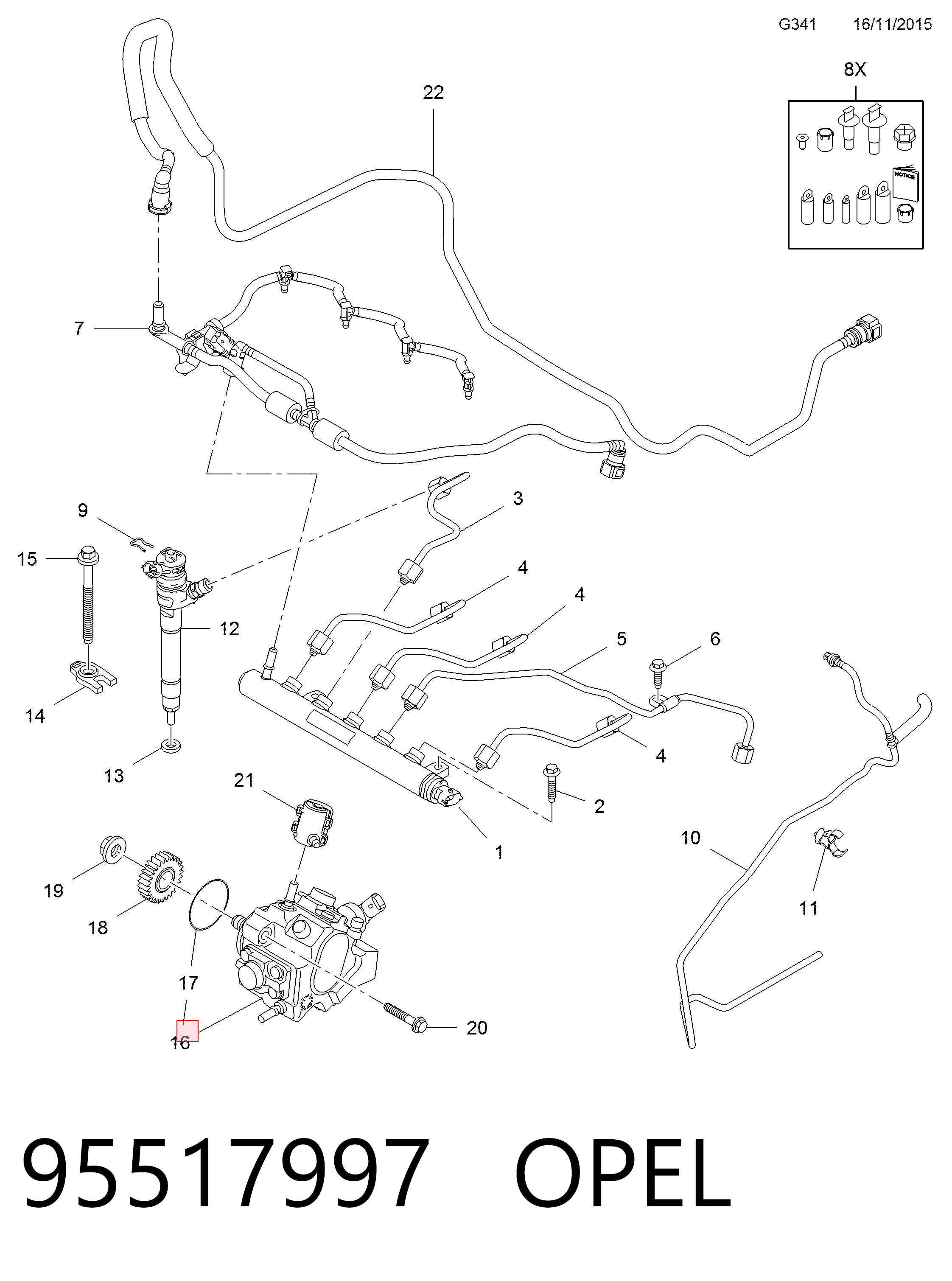95517997 General Motors Насос топливный высокого давления (ТНВД)