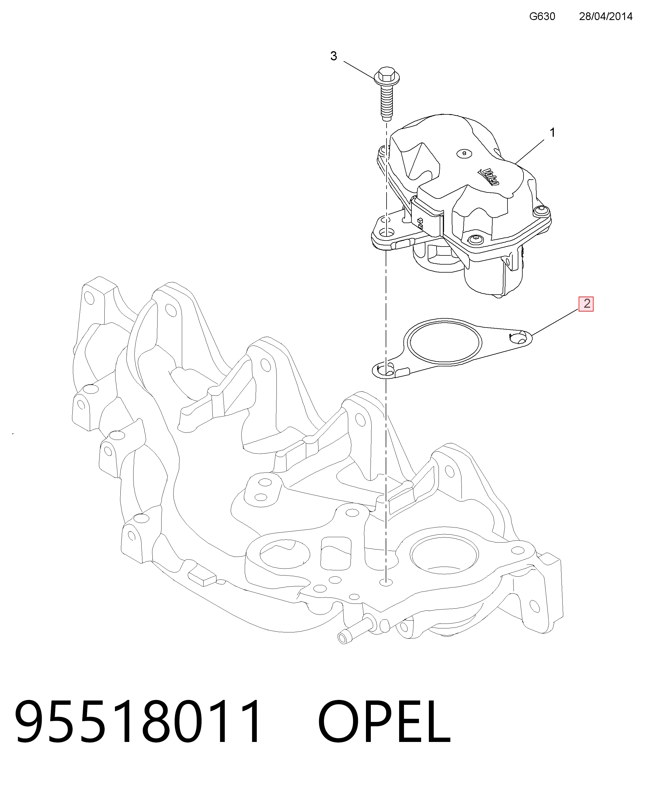 Прокладка EGR-клапана рециркуляции 95518011 General Motors
