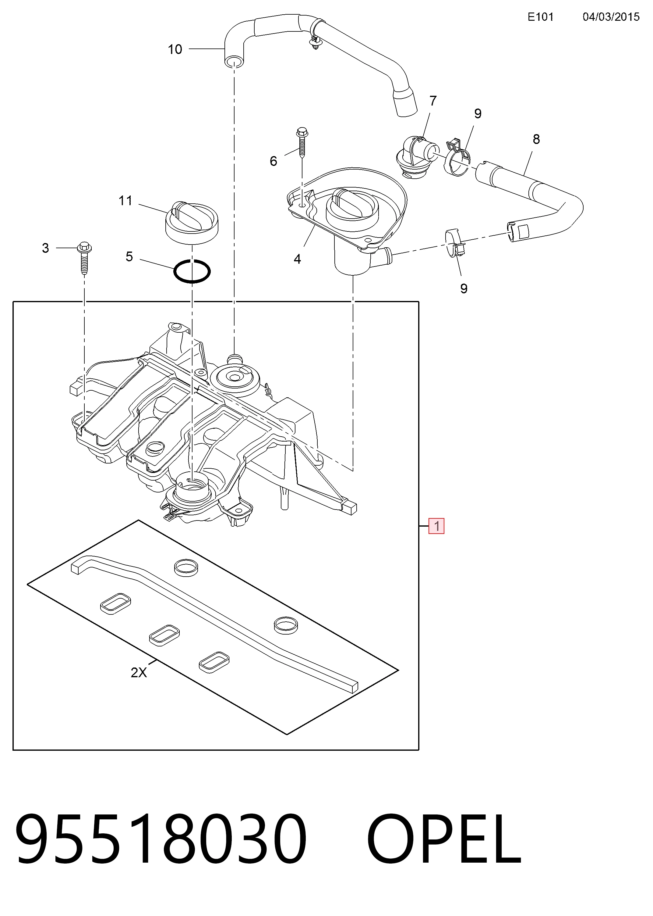 95518030 Peugeot/Citroen Коллектор впускной