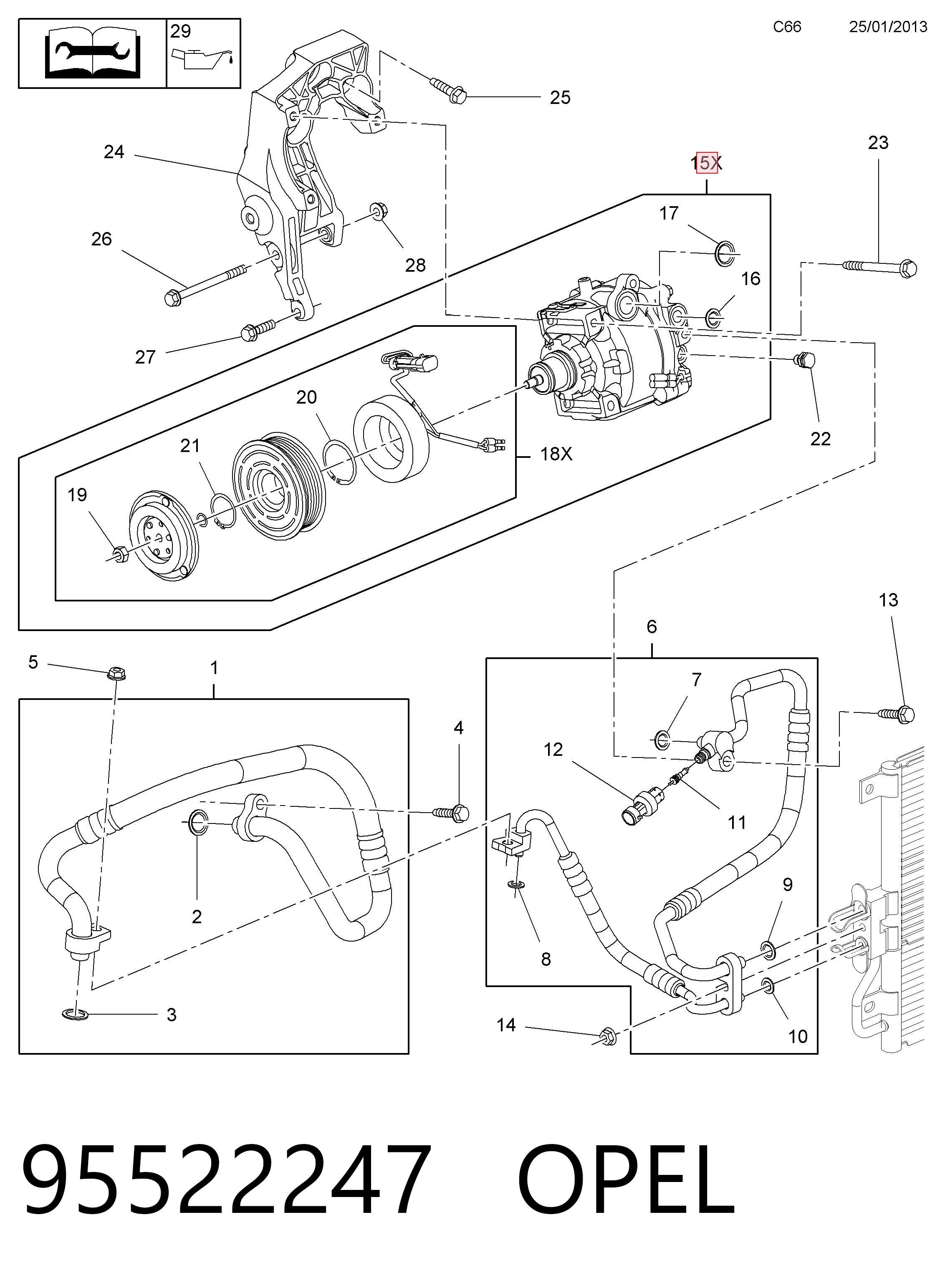 95522247 Opel Компрессор хладагента