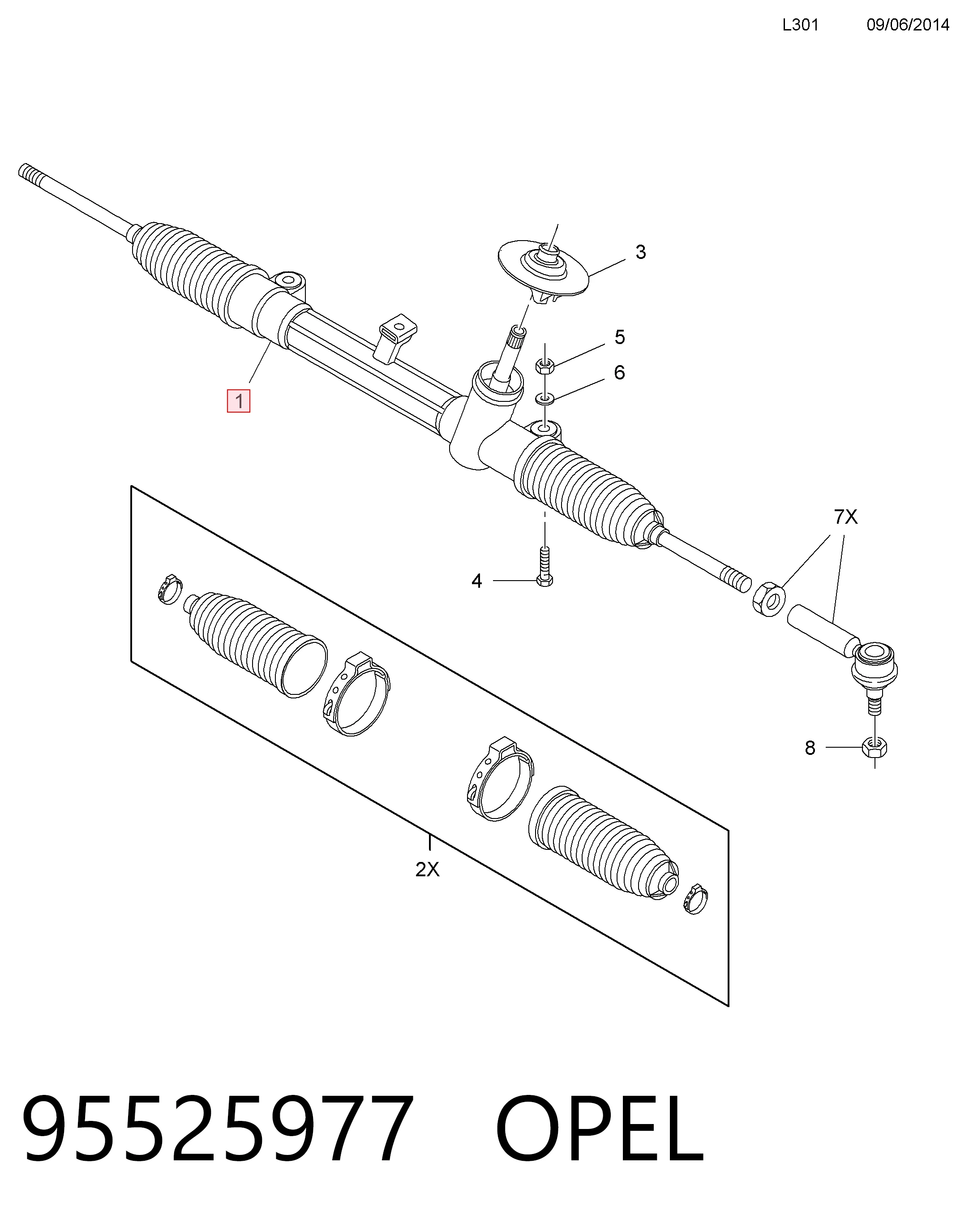 95525977 Peugeot/Citroen Управление рулевое в сборе
